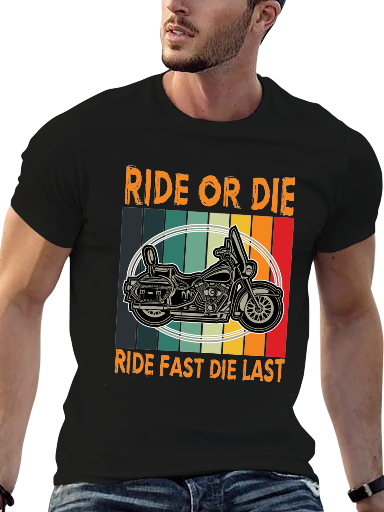 Black Ride or Die Graphic Tee - Biker Motorcycle T-Shirt view 6