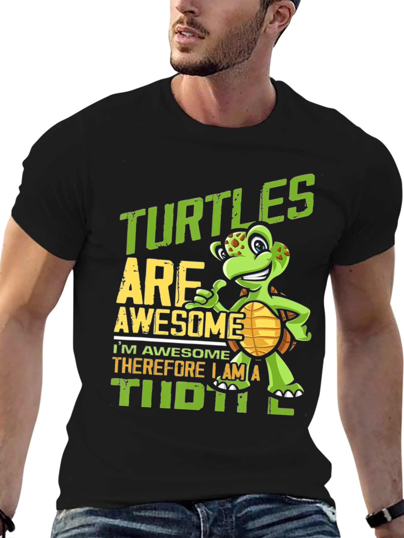 Black Turtle Awesome Graphic T-Shirt view 6