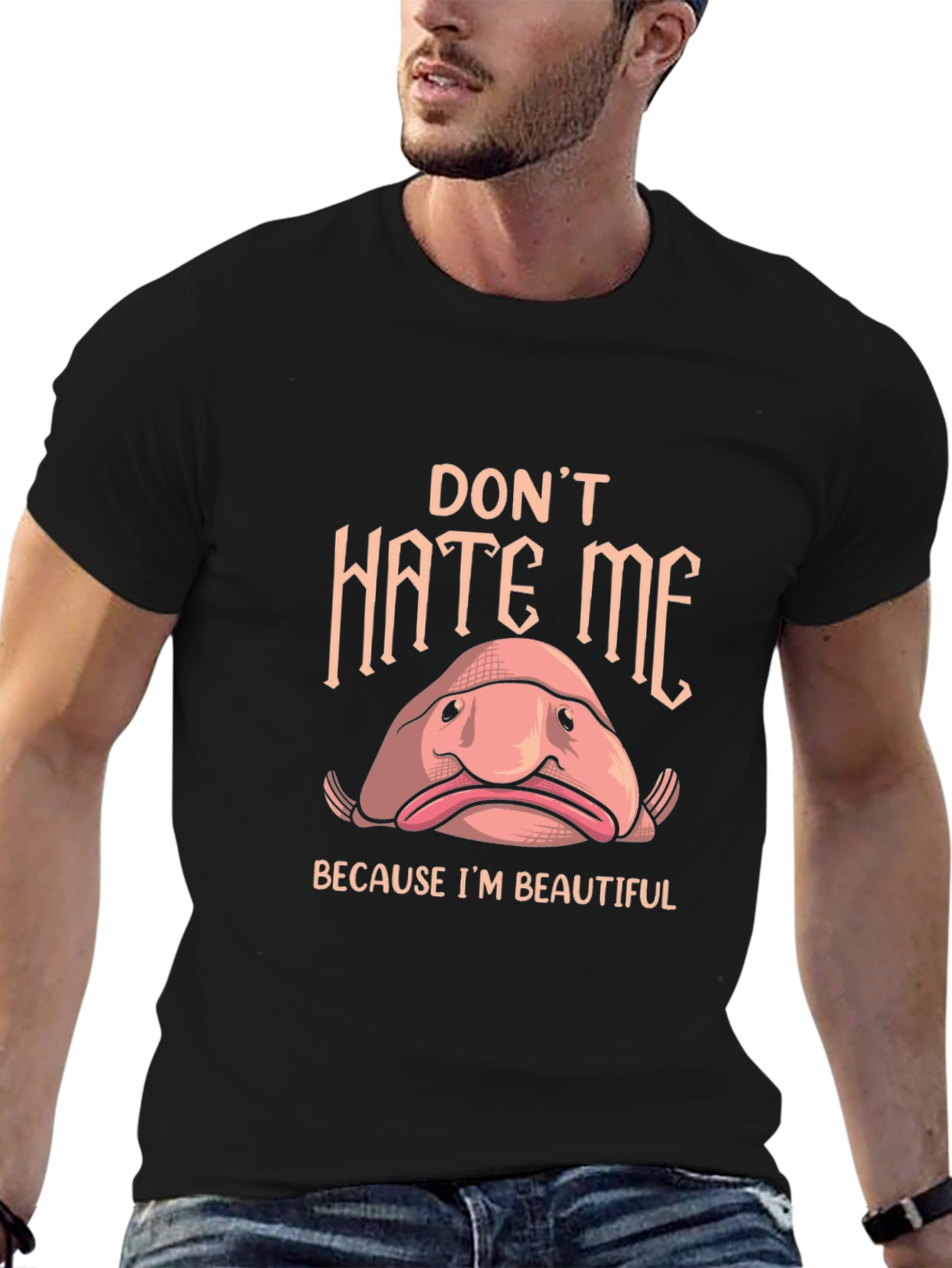 Black Don't Hate Me Blobfish T-Shirt view 6