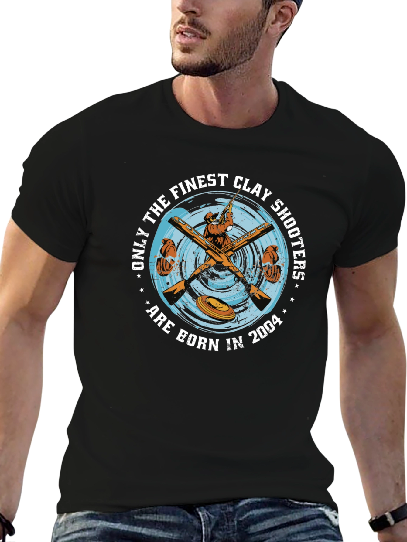 Black Finest Clay Shooters Born 2004 T-Shirt view 6