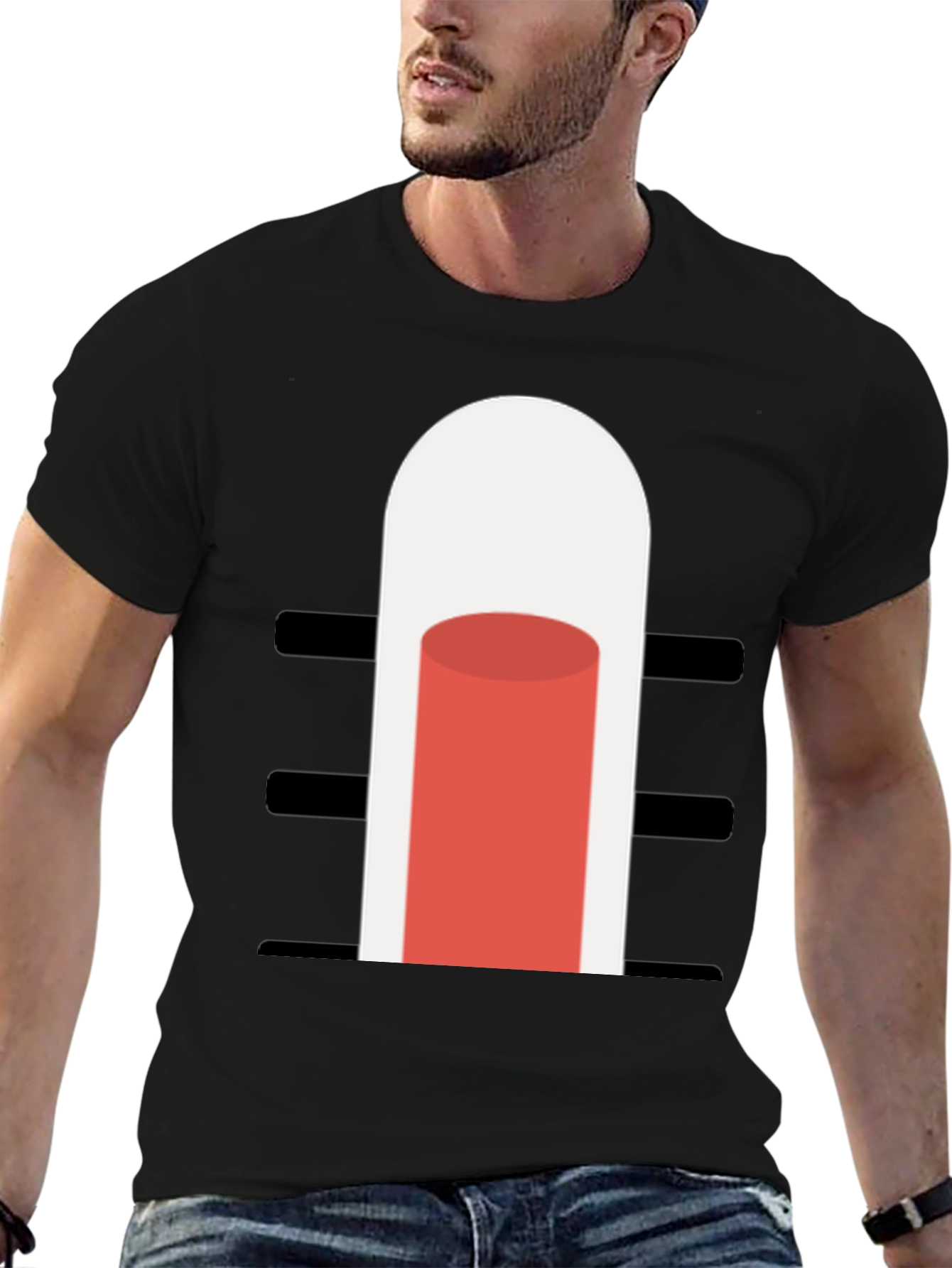 Black Modern Graphic Tee - Minimalist Design view 6