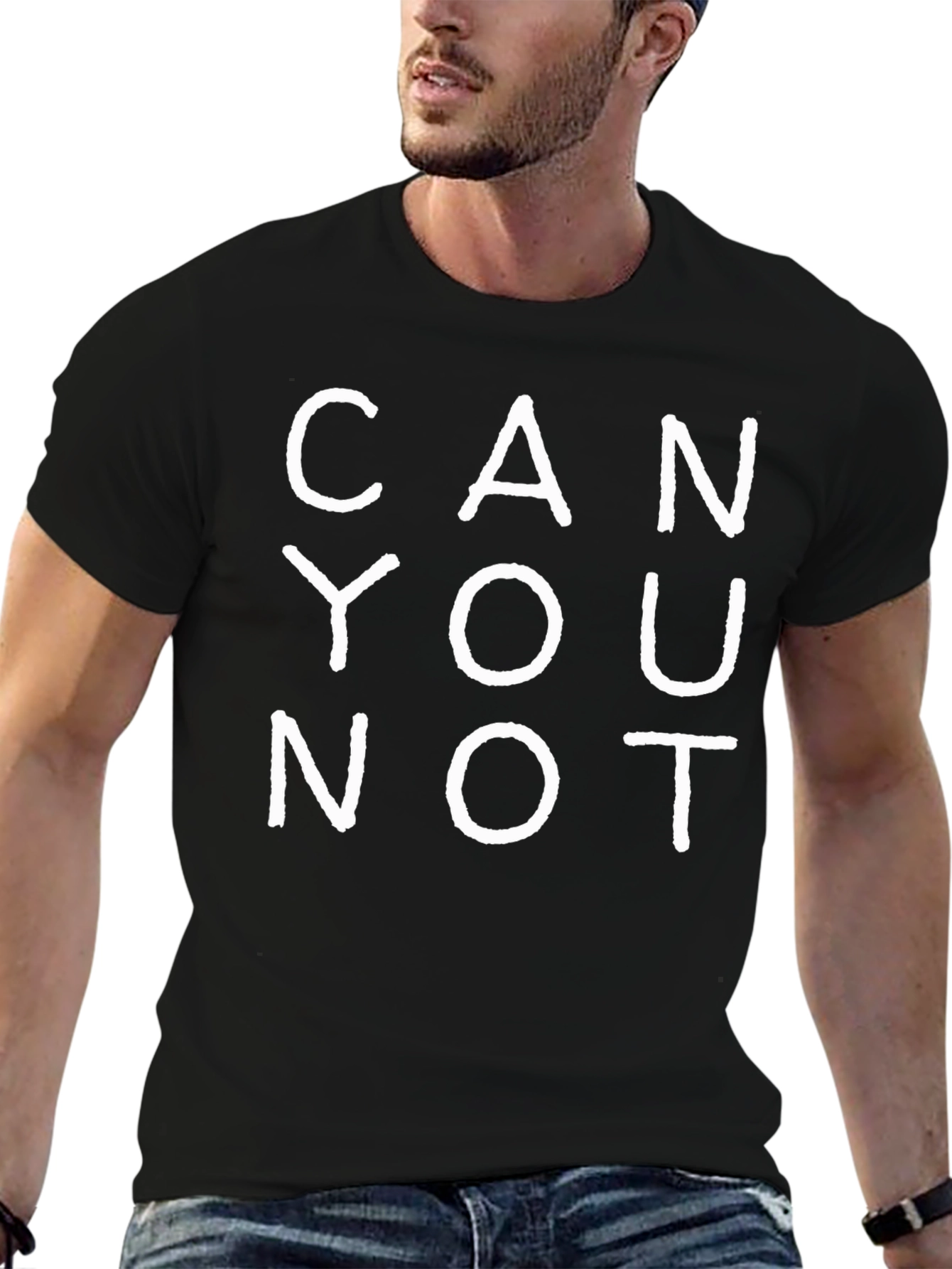 Black Can You Not Graphic Tee - Funny Slogan T-Shirt view 6