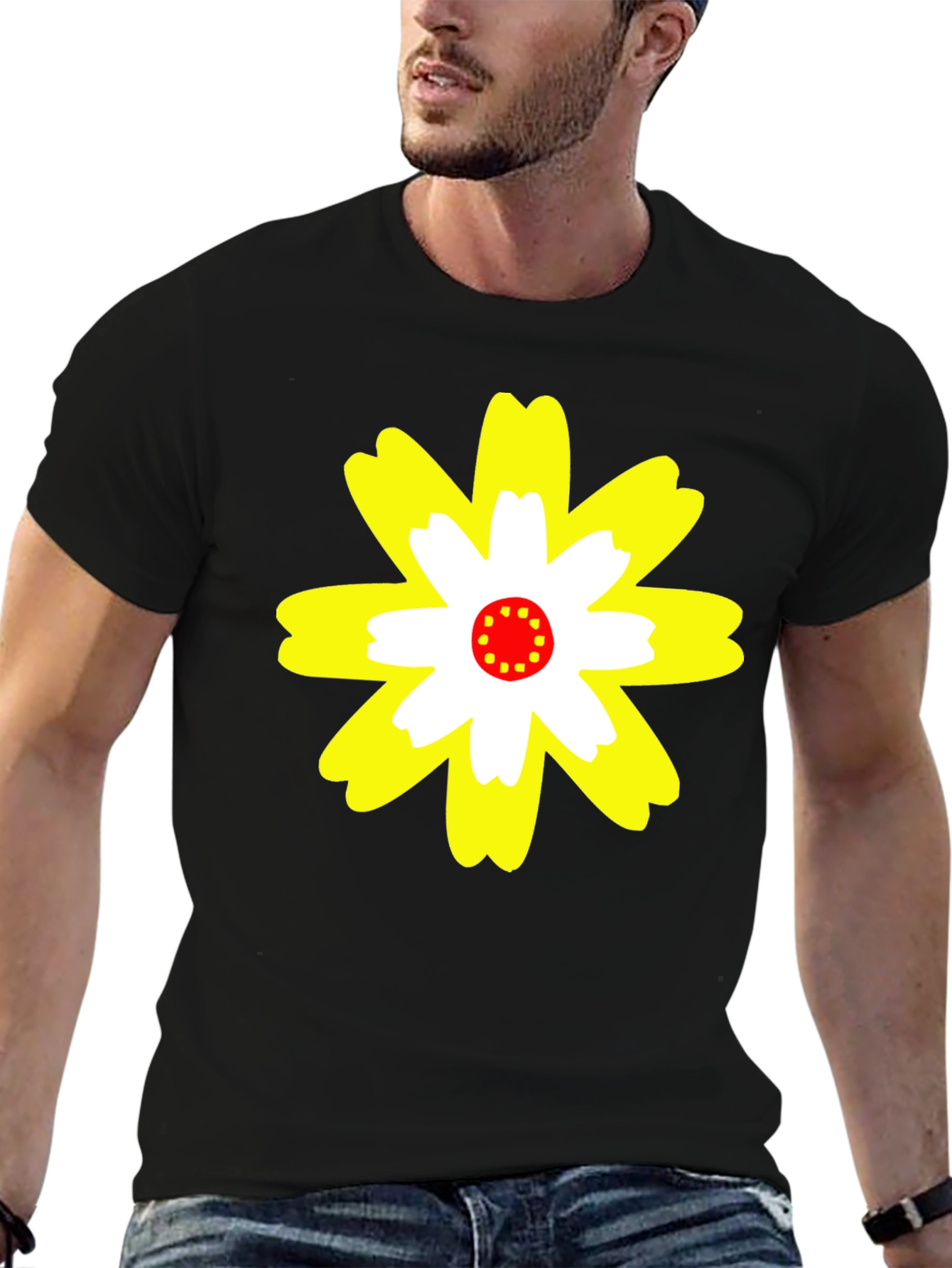 Black Flower Power Graphic Tee - Black view 6