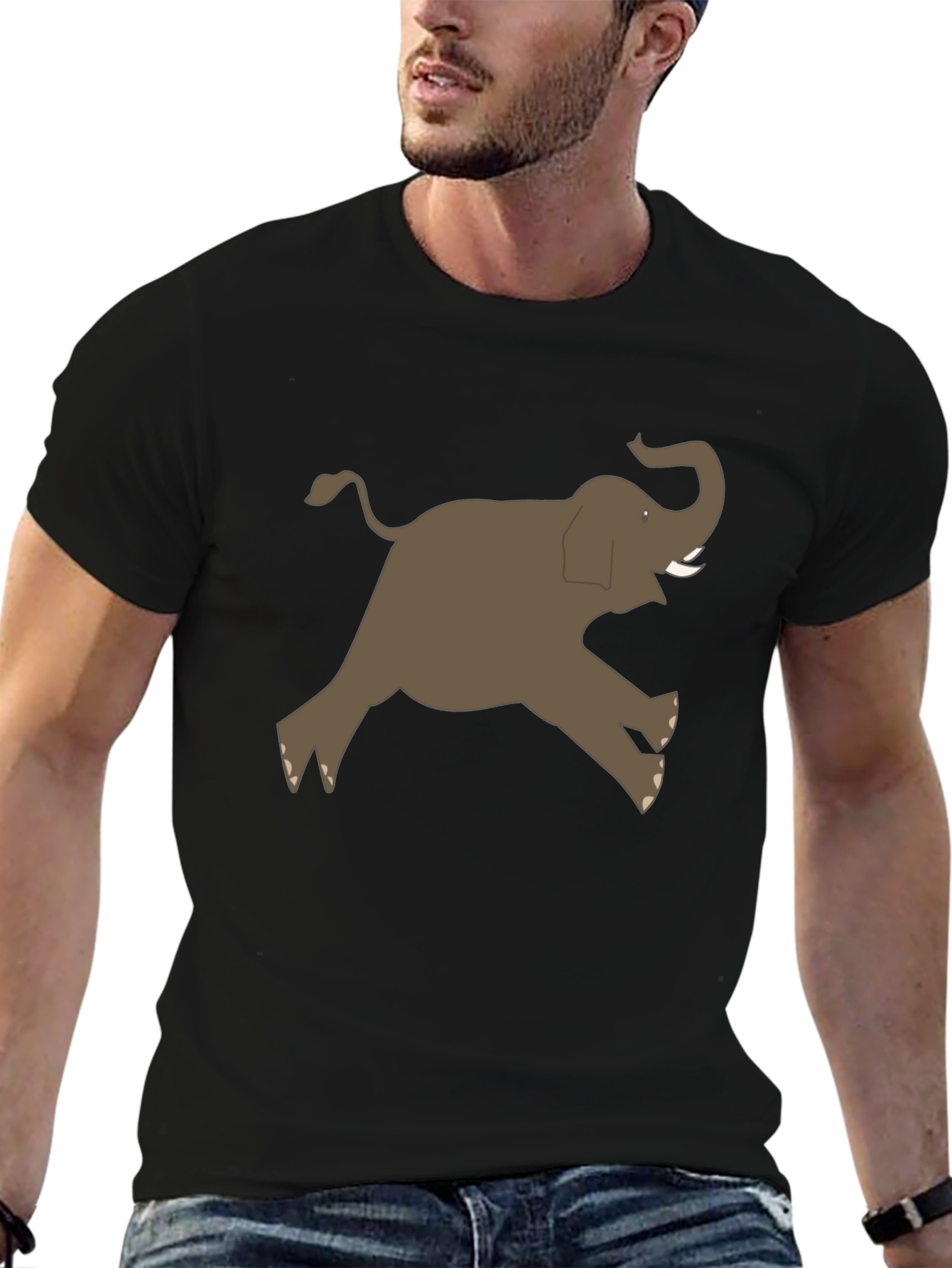 Black Elephant Graphic Tee - Men's Black T-Shirt view 6
