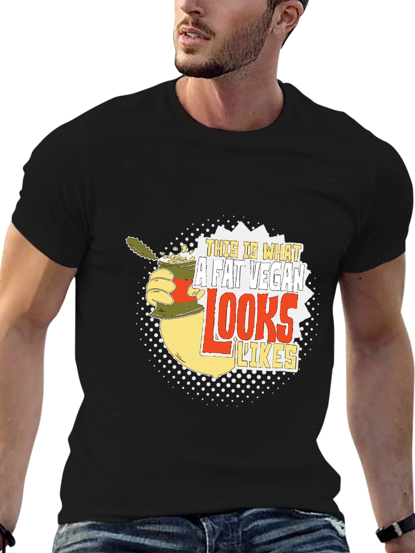 Funny Vegan T-Shirt - This Is What a Fat Vegan Looks Like Tee - 6
