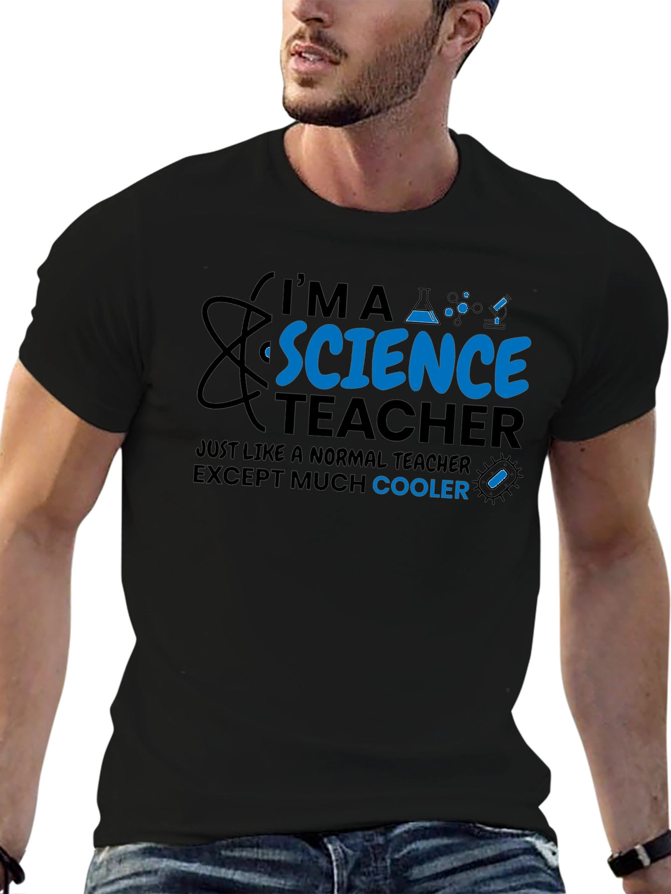Black Science Teacher Cool T-Shirt view 6