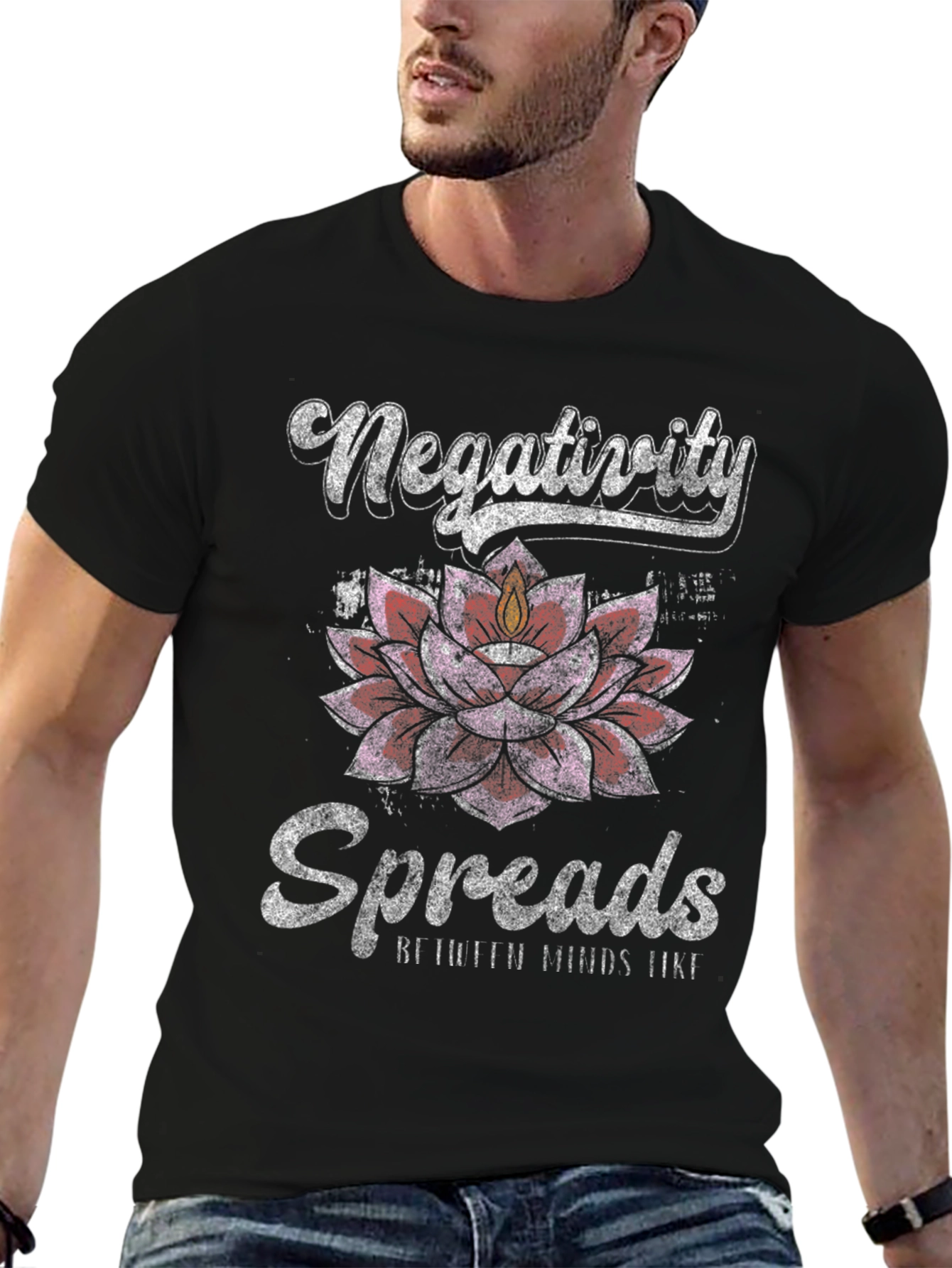 Black Negativity Spreads Lotus T-Shirt view 6
