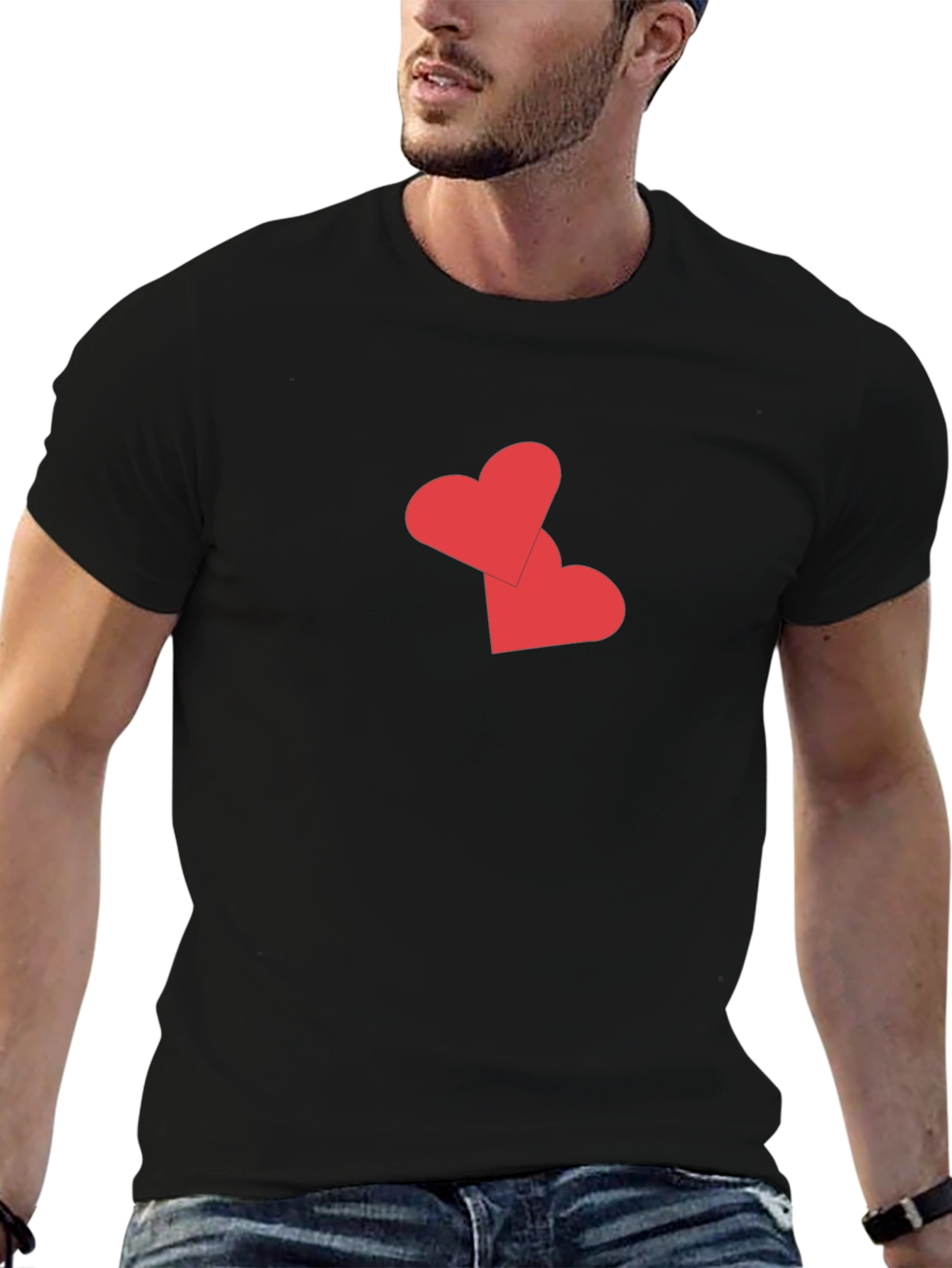 Black Heart Graphic Black T-Shirt view 6
