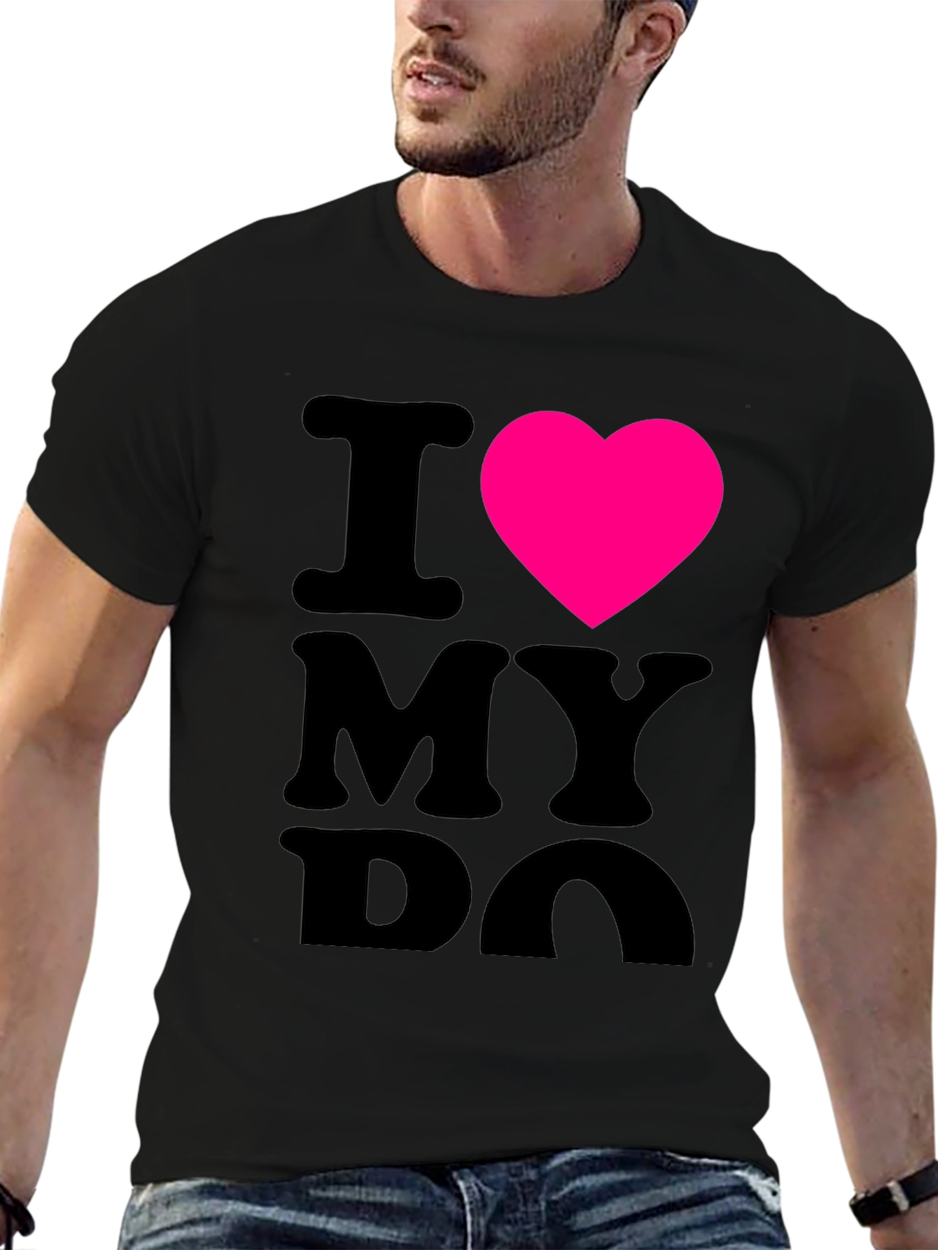 Black I Heart My Dog Black T-Shirt view 6