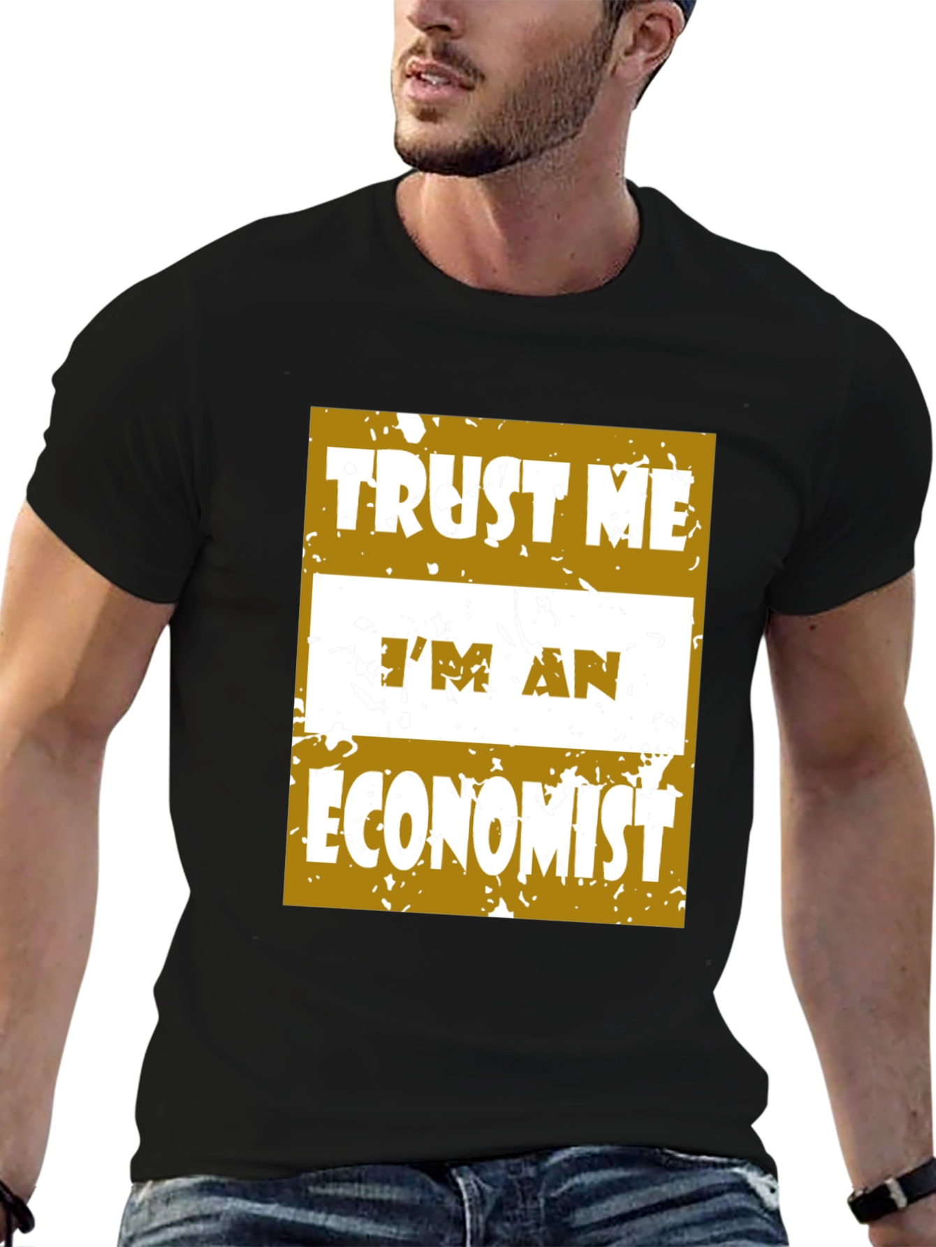 Black Trust Me I'm An Economist T-Shirt view 6
