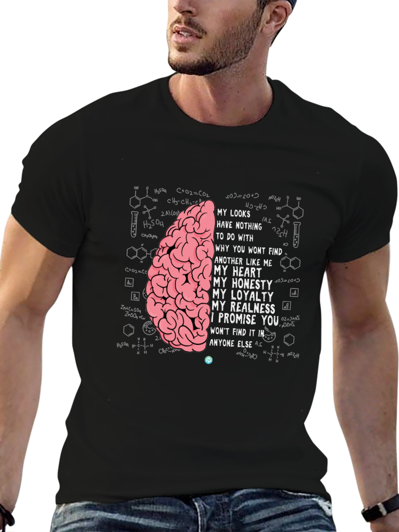 Black Brainy T-Shirt - My Looks Have Nothing view 6