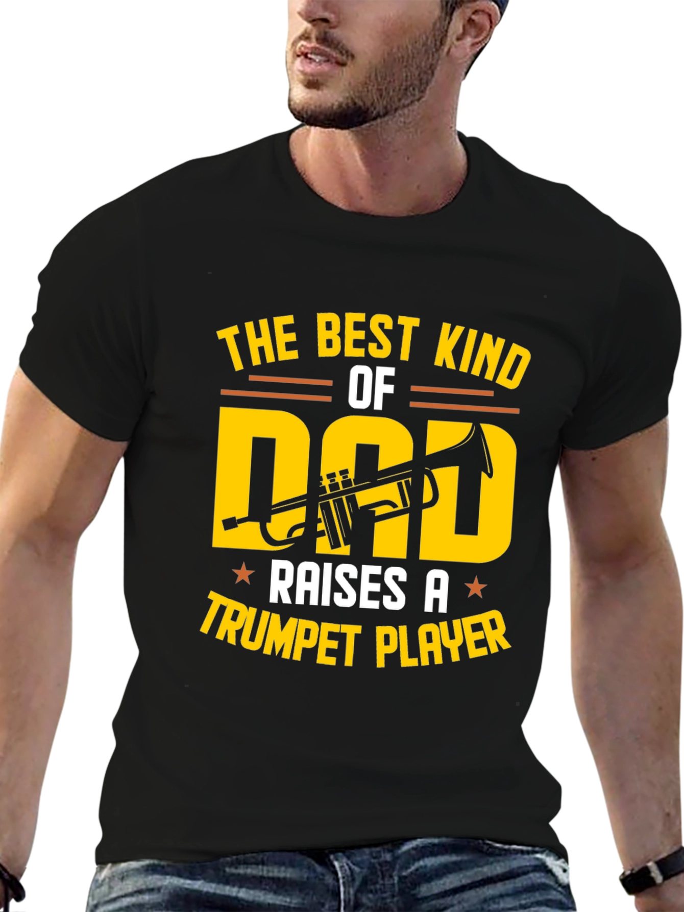 Black Best Kind of Dad Trumpet Player T-Shirt view 6
