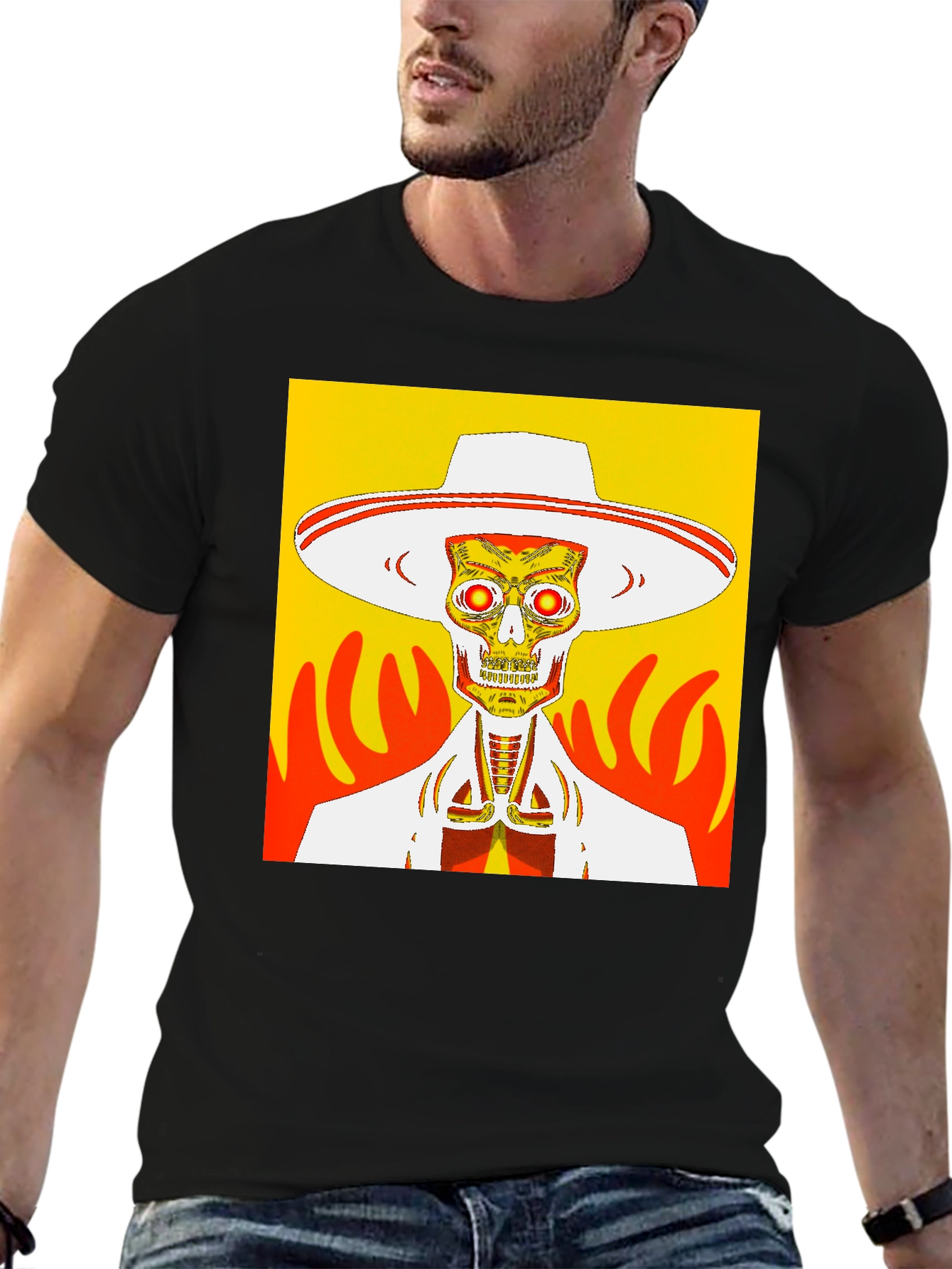 Black Skeleton Mariachi T-Shirt - Day of the Dead Style Tee view 6