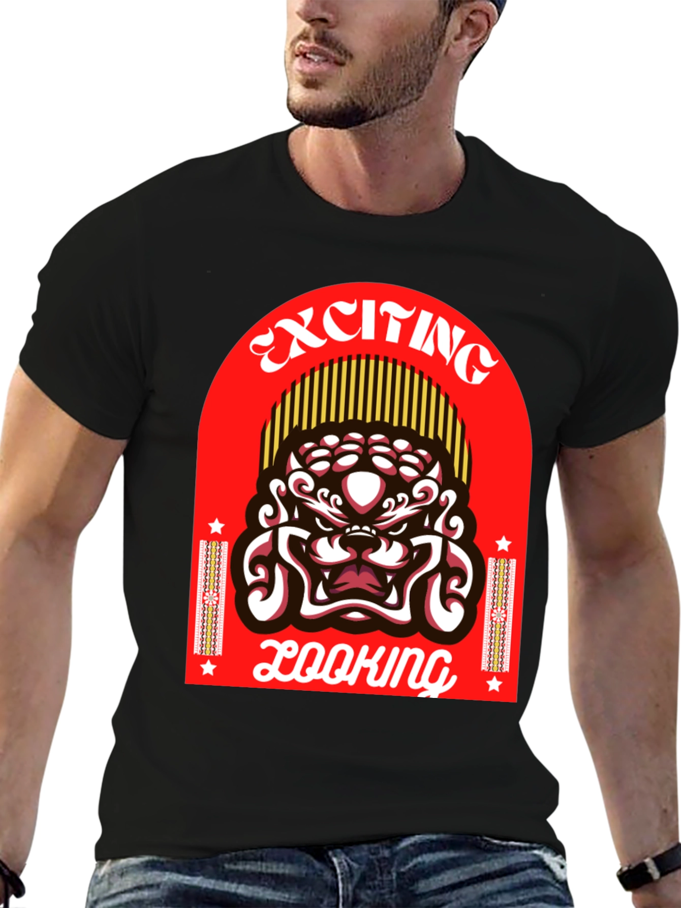 Black Exciting Looking Graphic T-Shirt view 6
