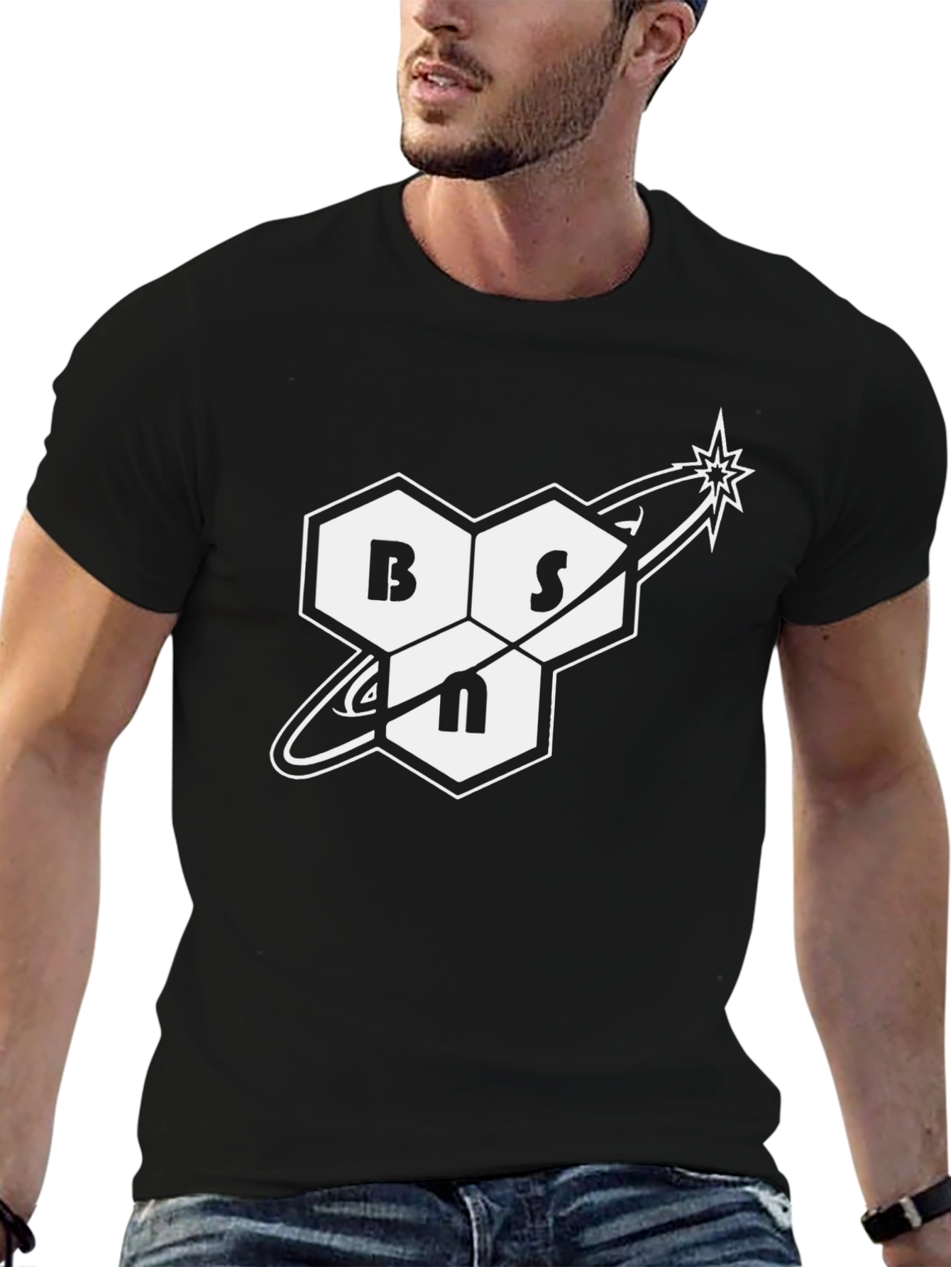 Black BSN Graphic Tee - Black Cotton Blend view 6