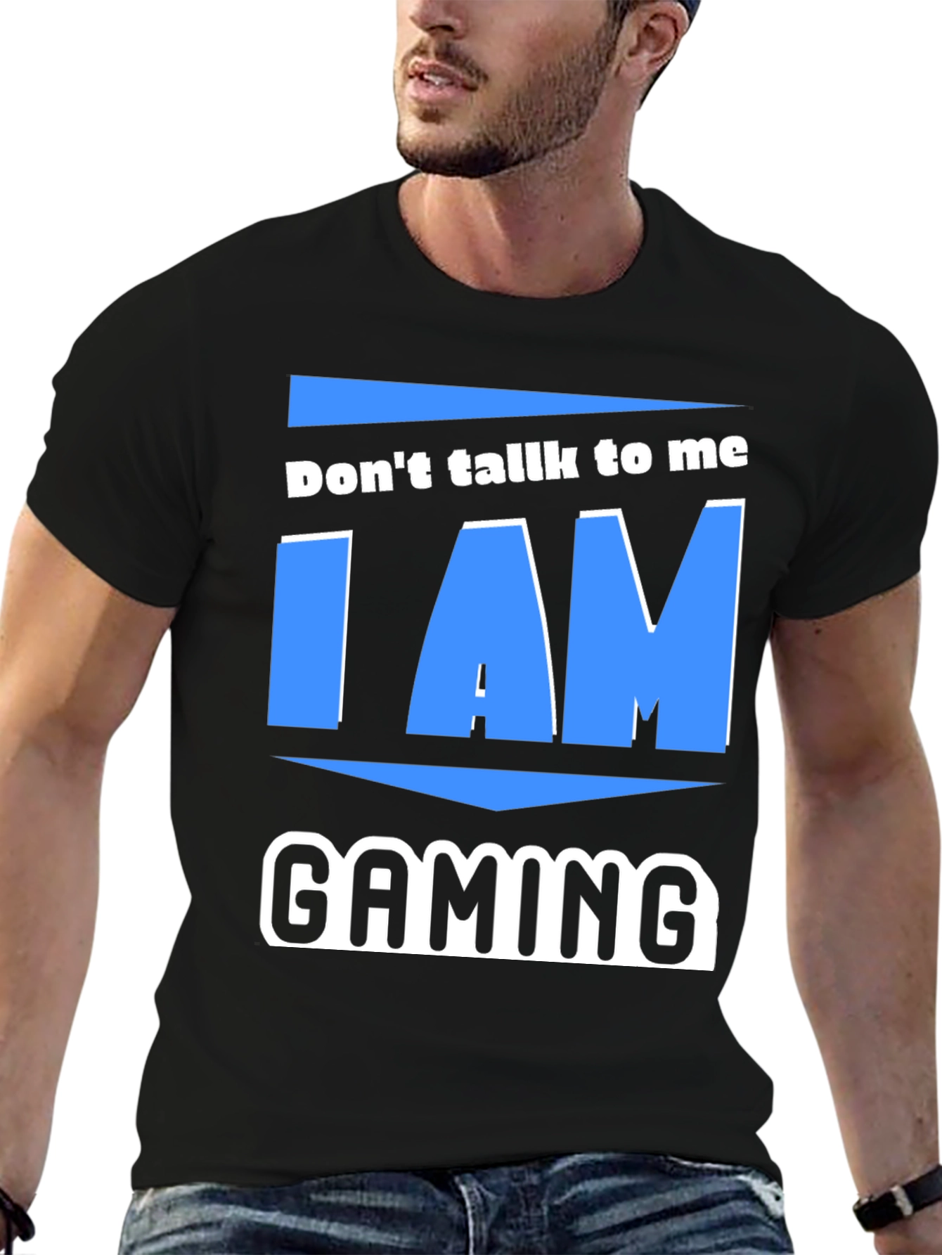 Black Don't Talk To Me, I Am Gaming T-Shirt view 6