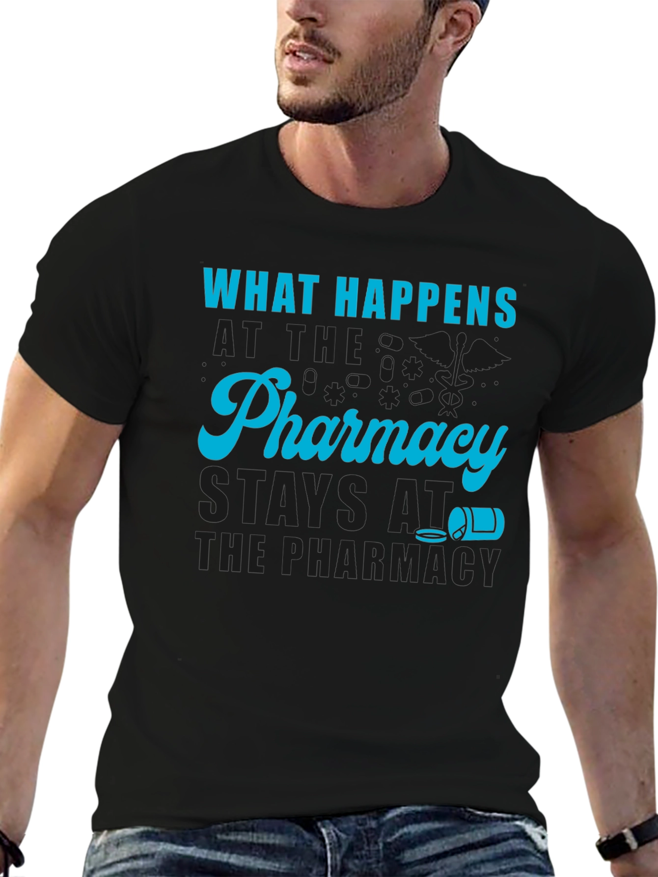 Pharmacy Humor T-Shirt - What Happens At The Pharmacy - 6