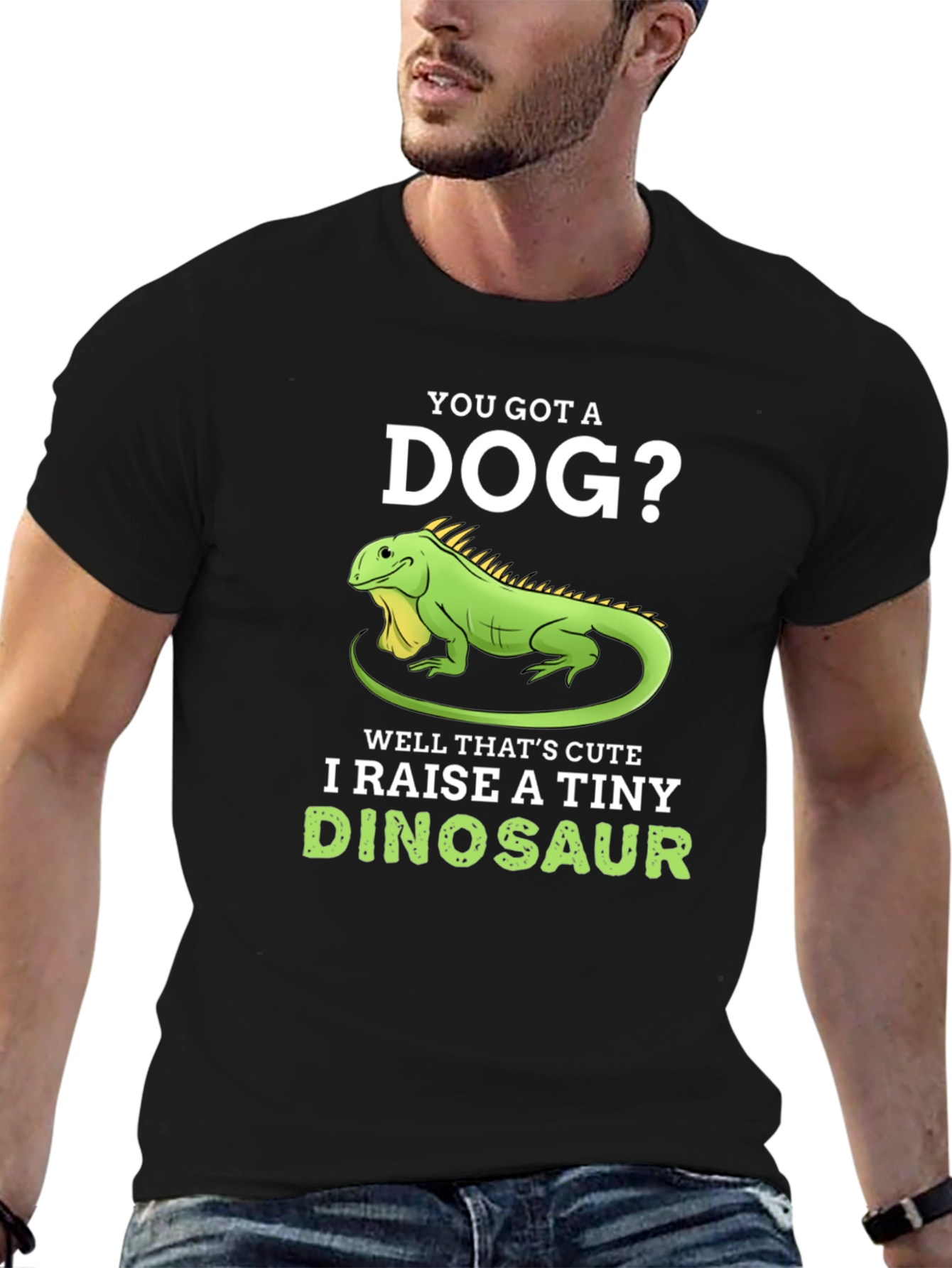 Black I Raise A Tiny Dinosaur T-Shirt, Reptile Lover Tee view 6