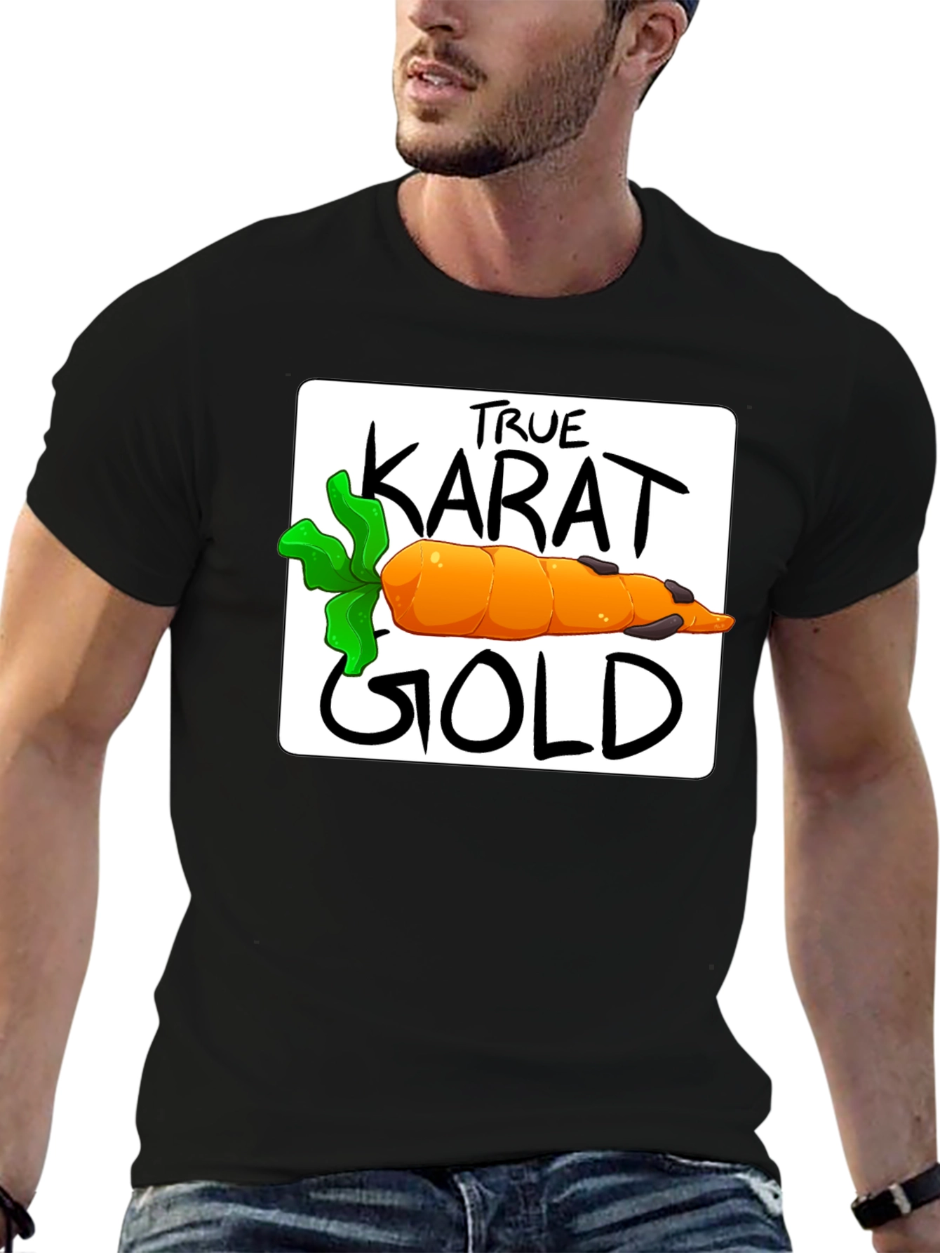 Black True Karat Gold Carrot Graphic Tee view 6