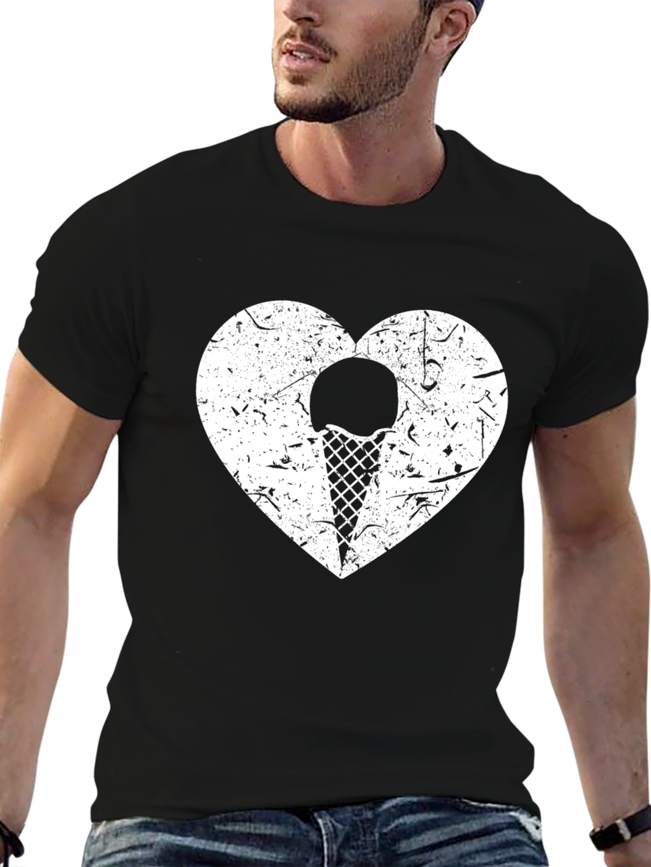 Black Ice Cream Heart Graphic Tee view 6