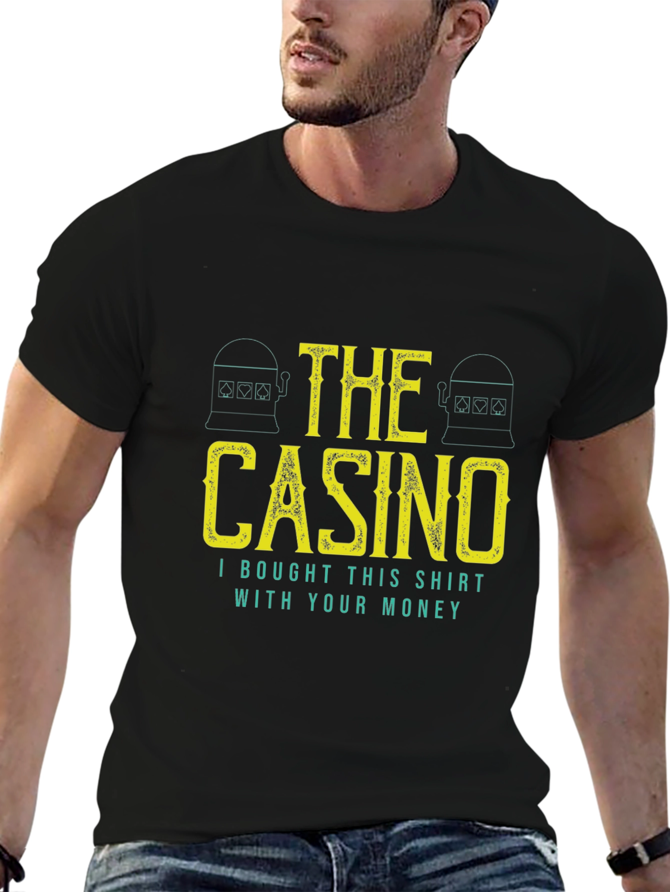 Black The Casino Graphic Tee - Funny Gambling Shirt view 6