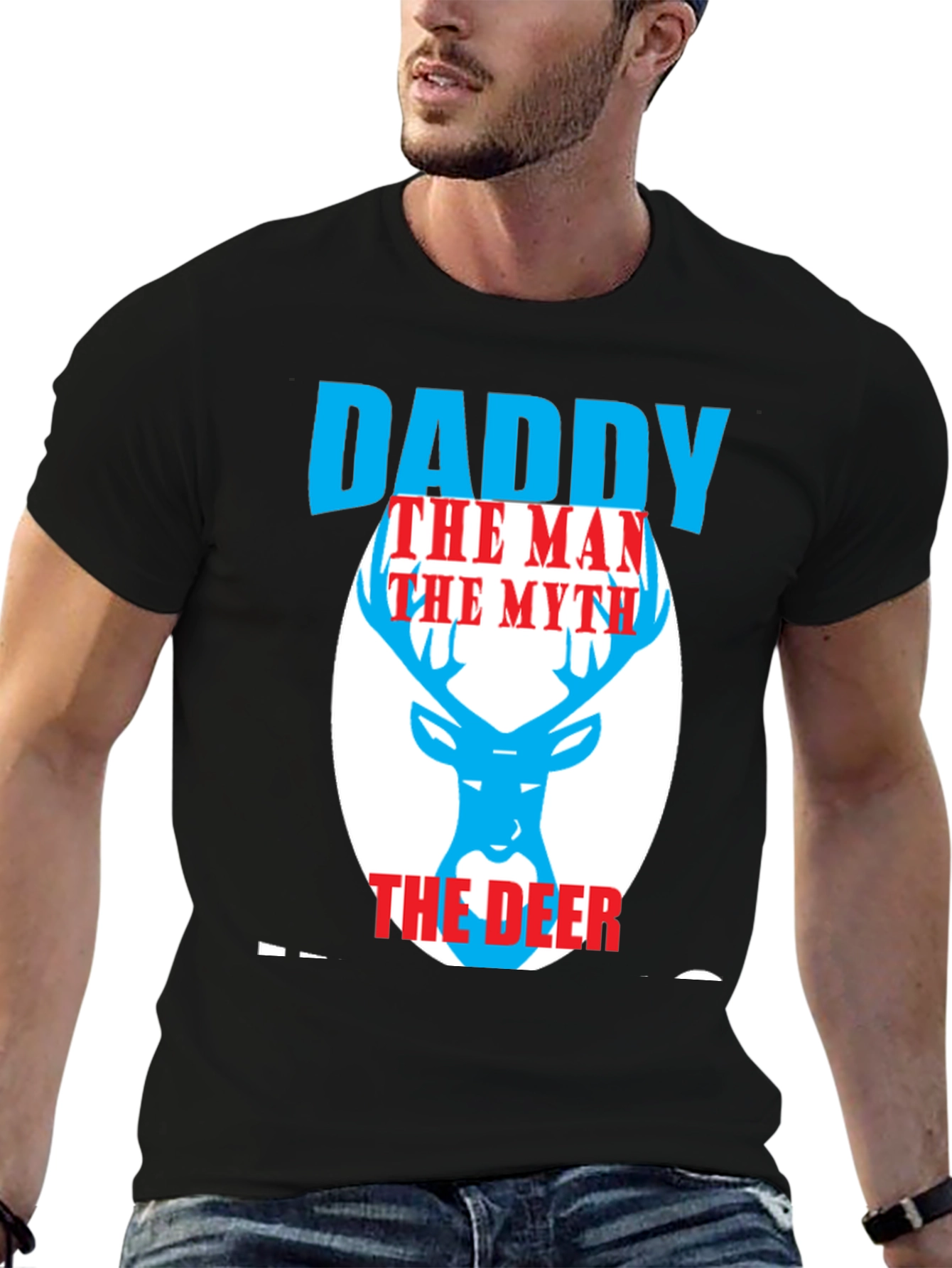 Black Daddy the Man the Myth the Deer Graphic Tee view 6