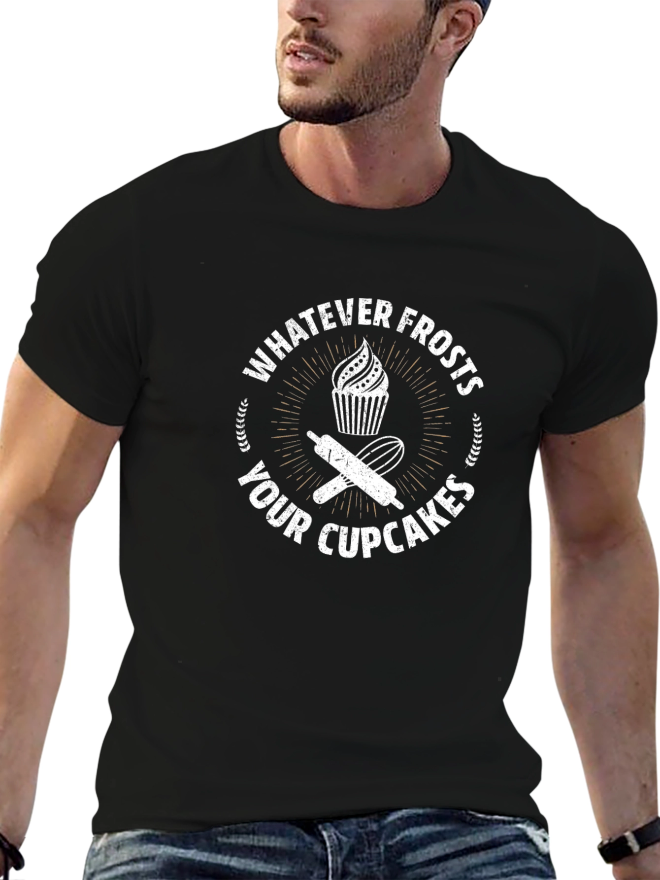 Black Whatever Frosts Your Cupcakes Graphic Tee view 6