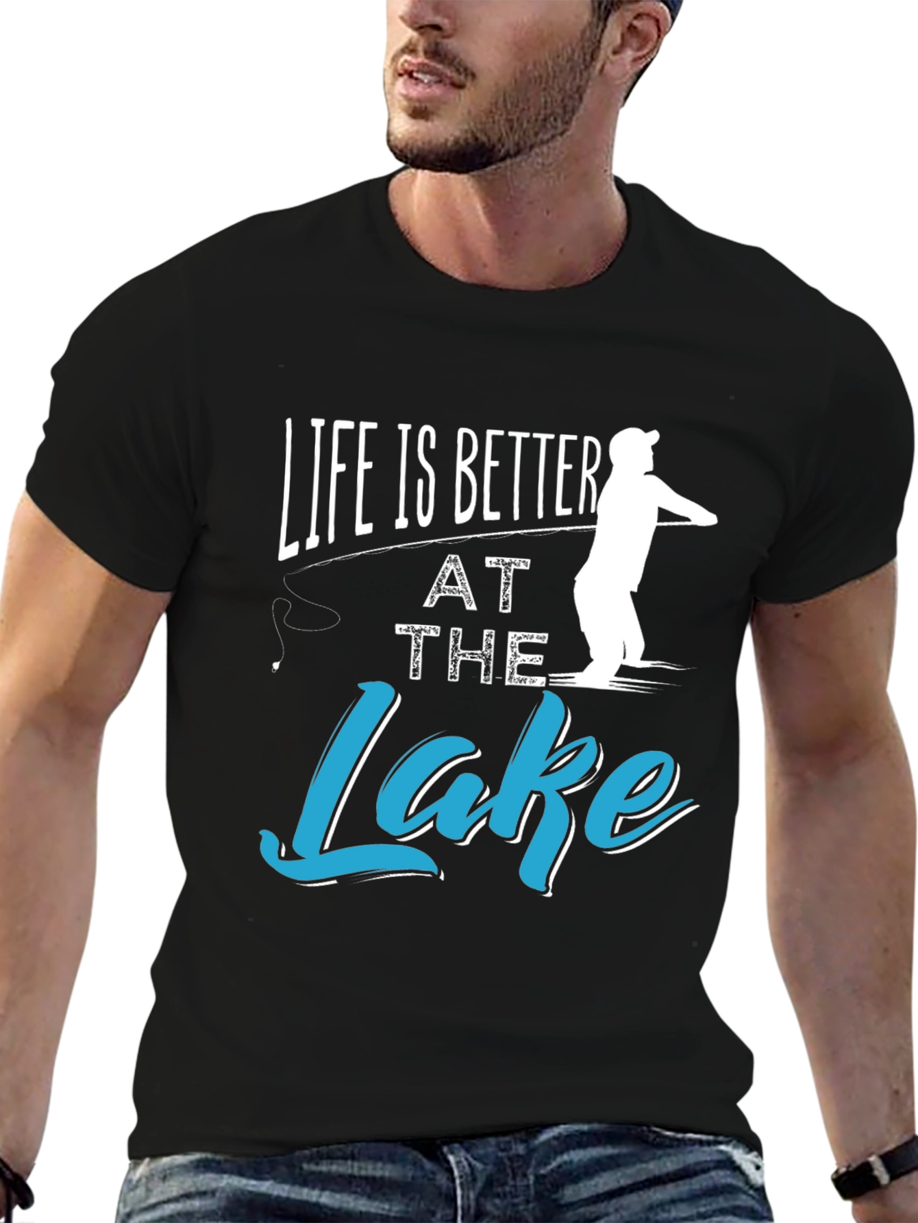 Black Life is Better at the Lake Fishing T-Shirt view 6