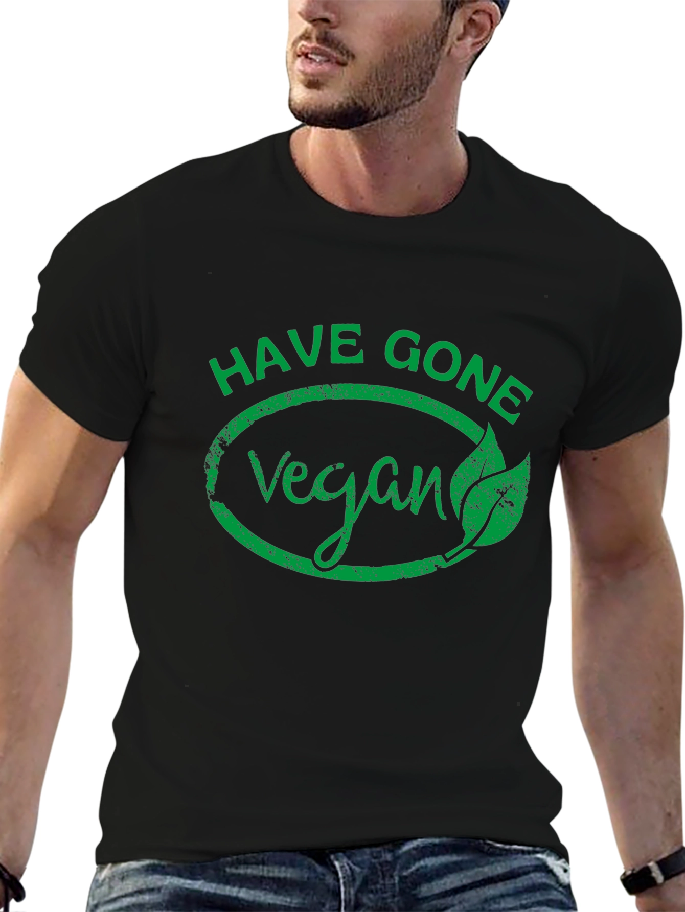 Black Have Gone Vegan T-Shirt - Black view 6