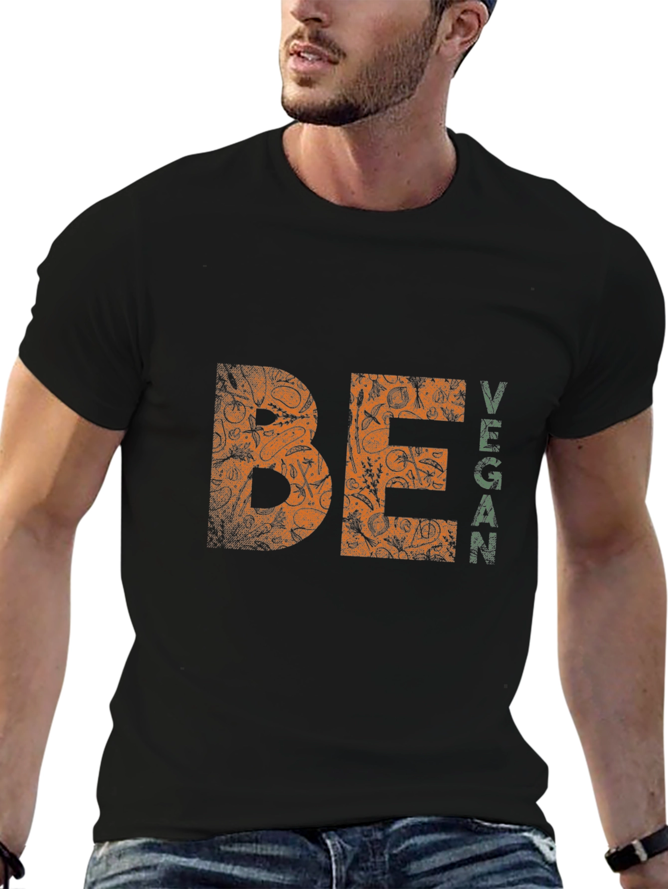 Black Be Vegan T-Shirt - Black Tee view 6