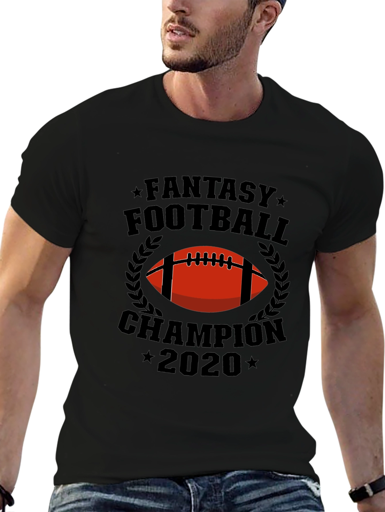 Black Fantasy Football Champion 2020 Graphic Tee view 6