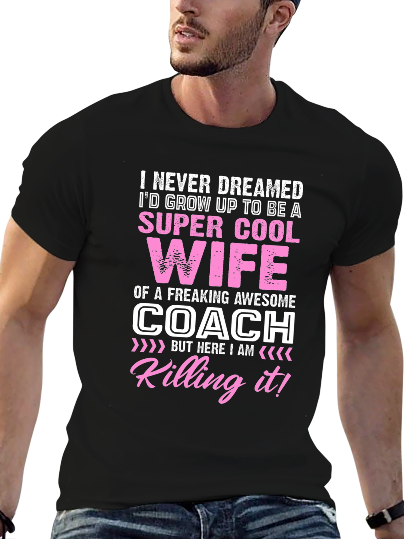 Black Super Cool Coach Wife Graphic T-Shirt view 6