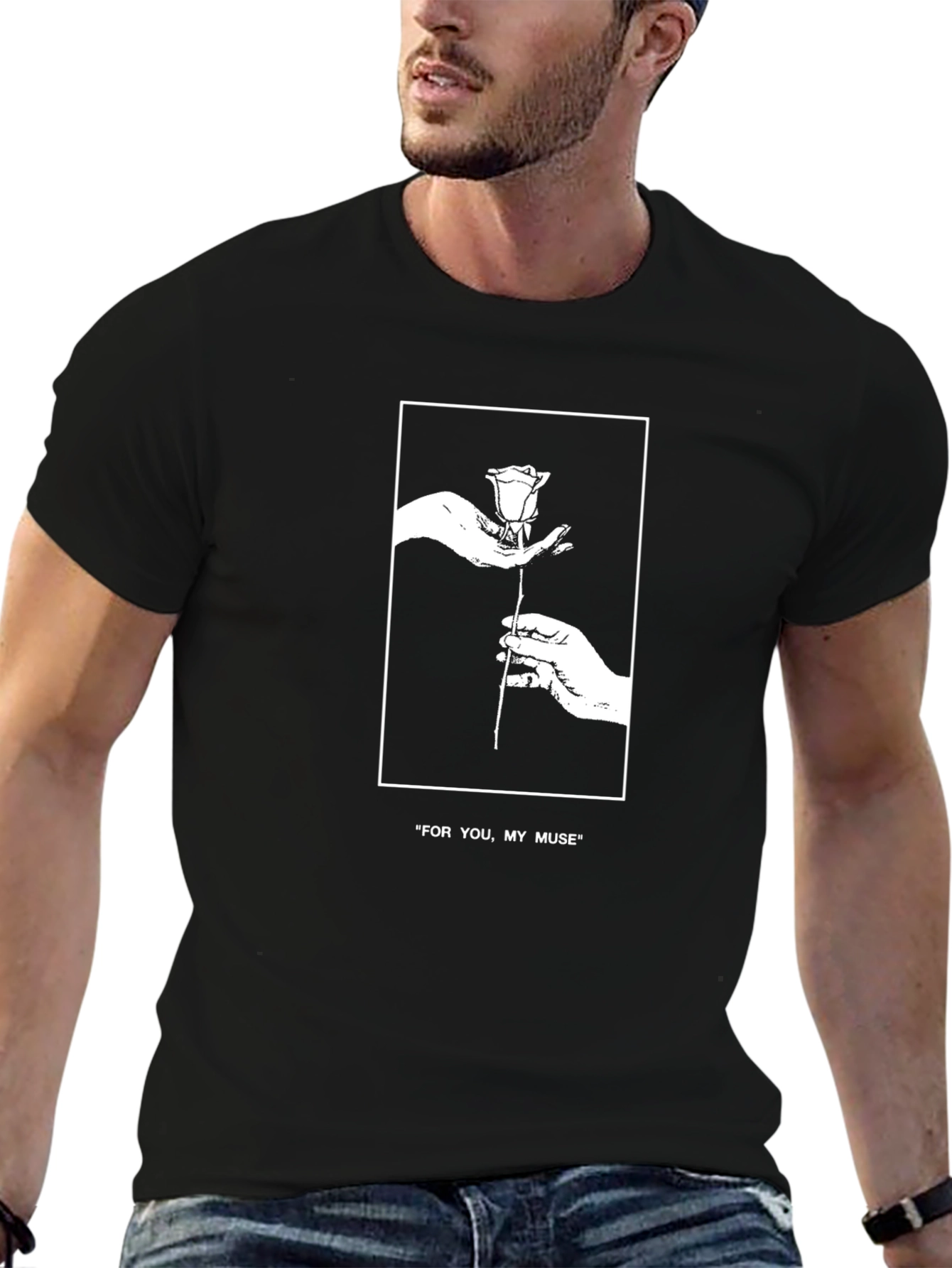 Black Black Rose Graphic Tee - For You, My Muse view 6