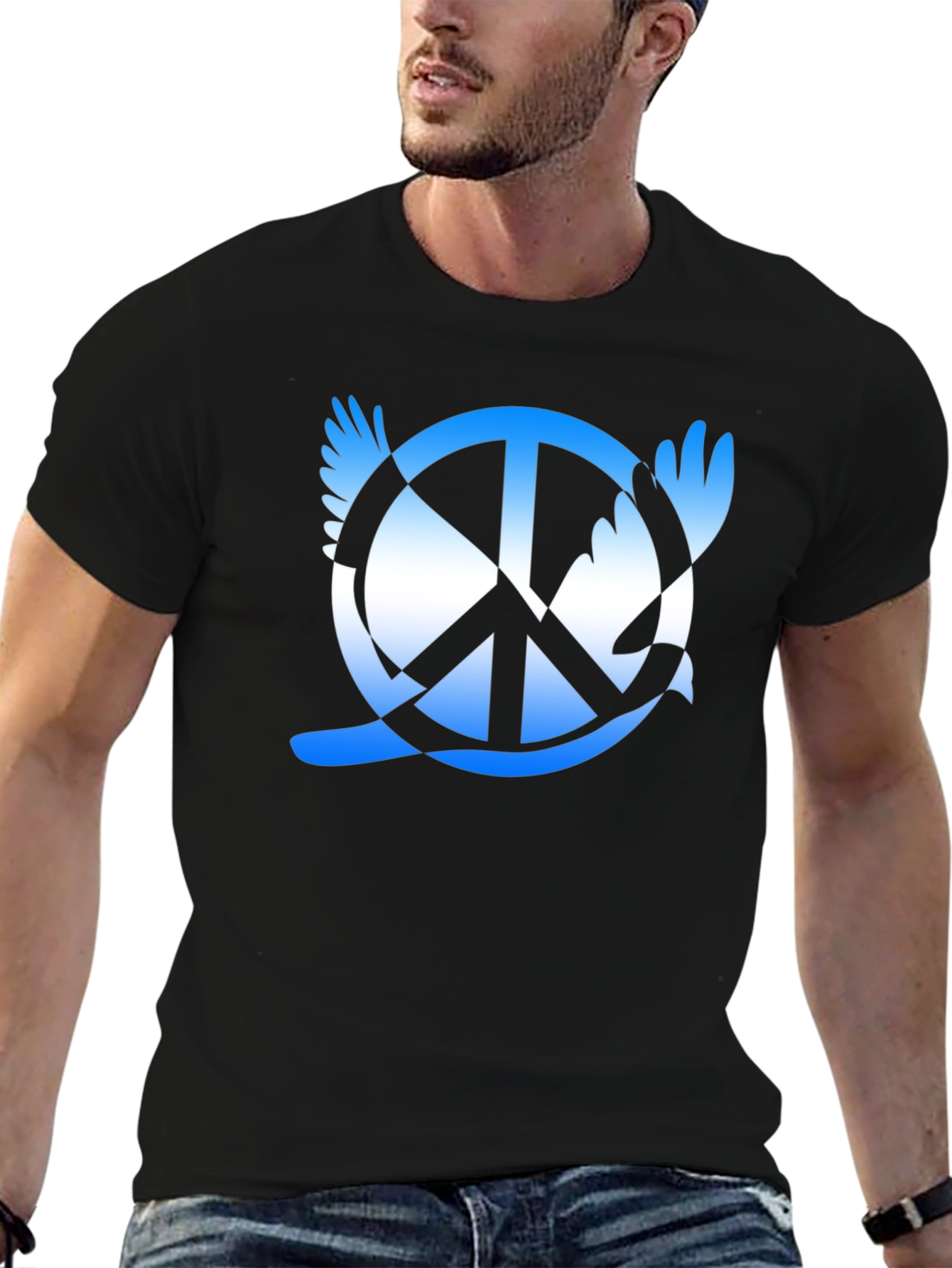 Black Peace Dove Graphic T-Shirt - Black view 6