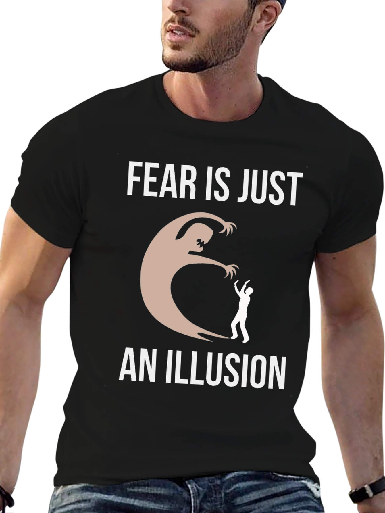 Black Fear Is Just An Illusion Graphic T-Shirt view 6