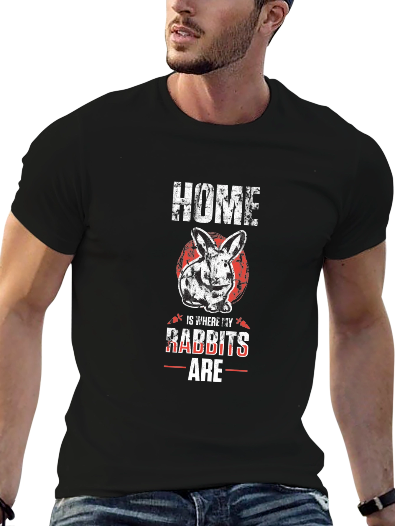 Black Home is Where My Rabbits Are - Graphic Tee view 6