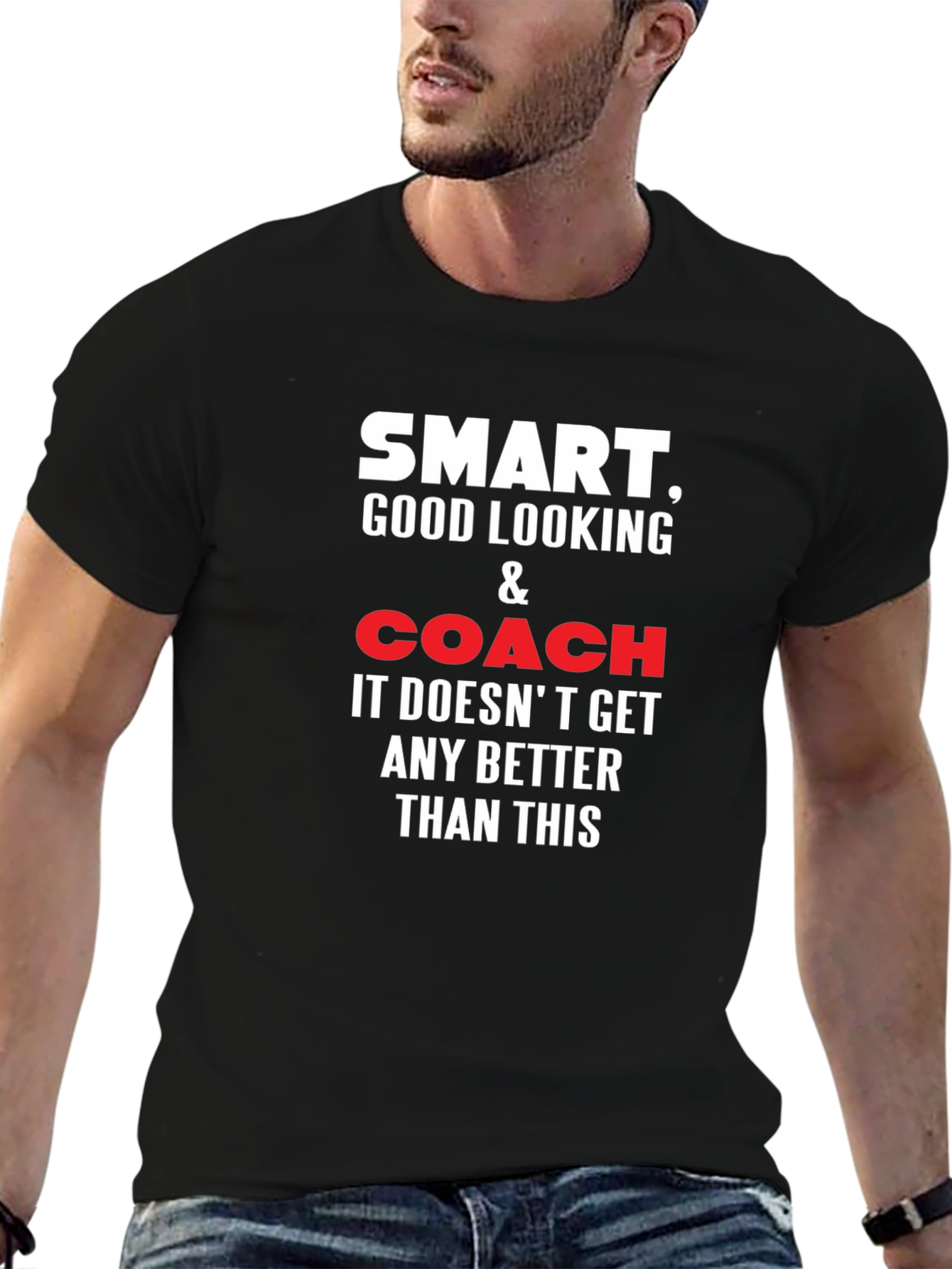 Black Smart Good Looking Coach T-Shirt view 6