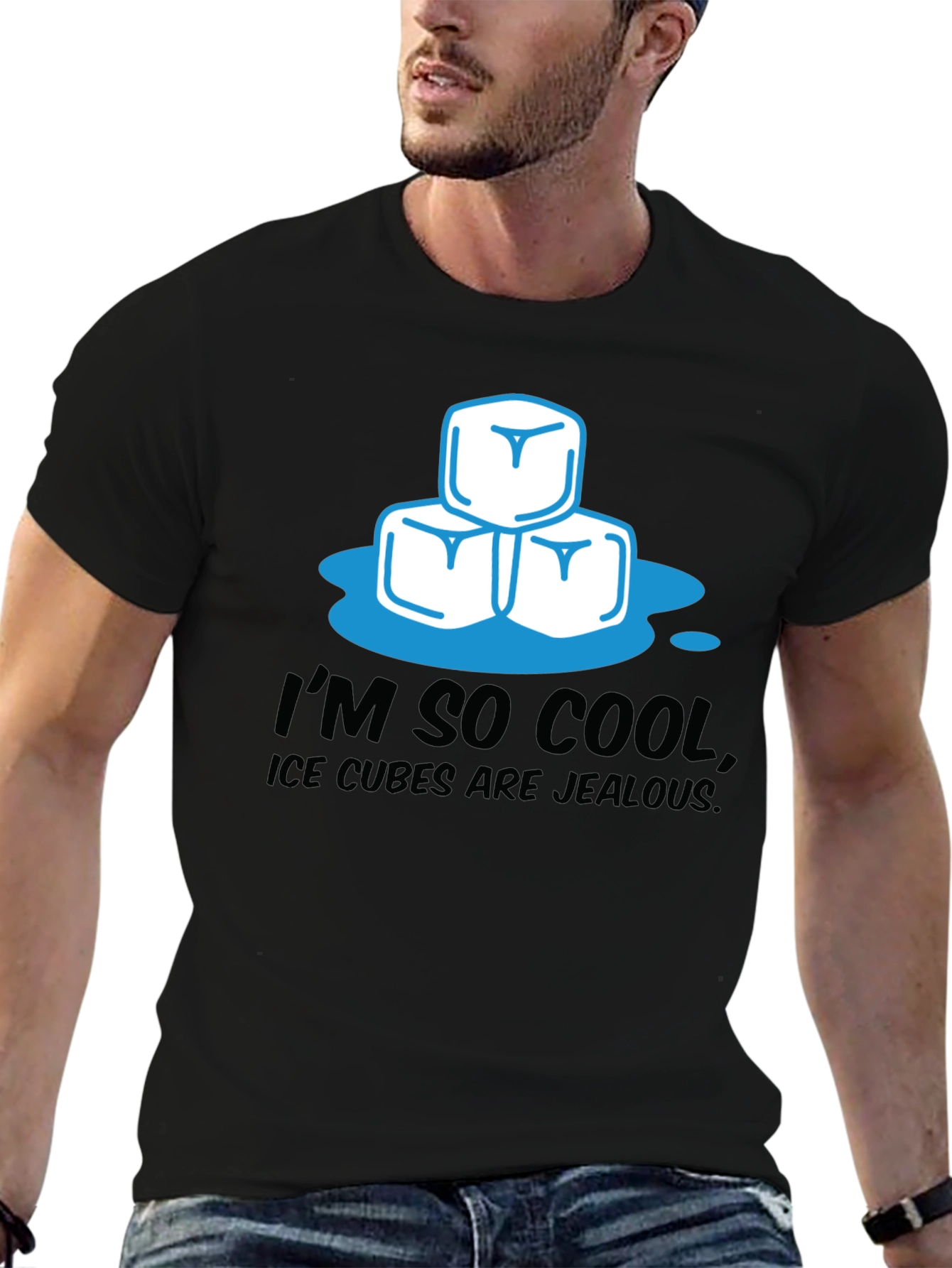 Black I'm So Cool Ice Cubes Graphic Tee view 6