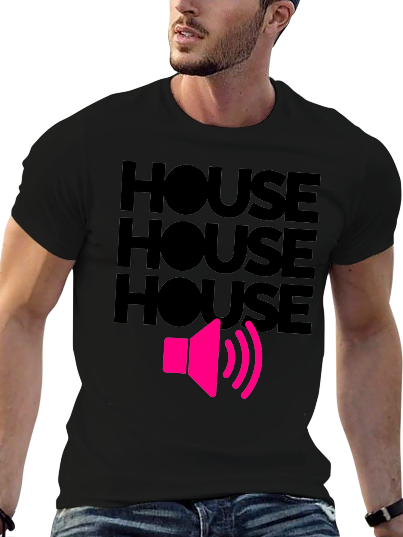 Black House Music T-Shirt - Loud Speaker Design view 6