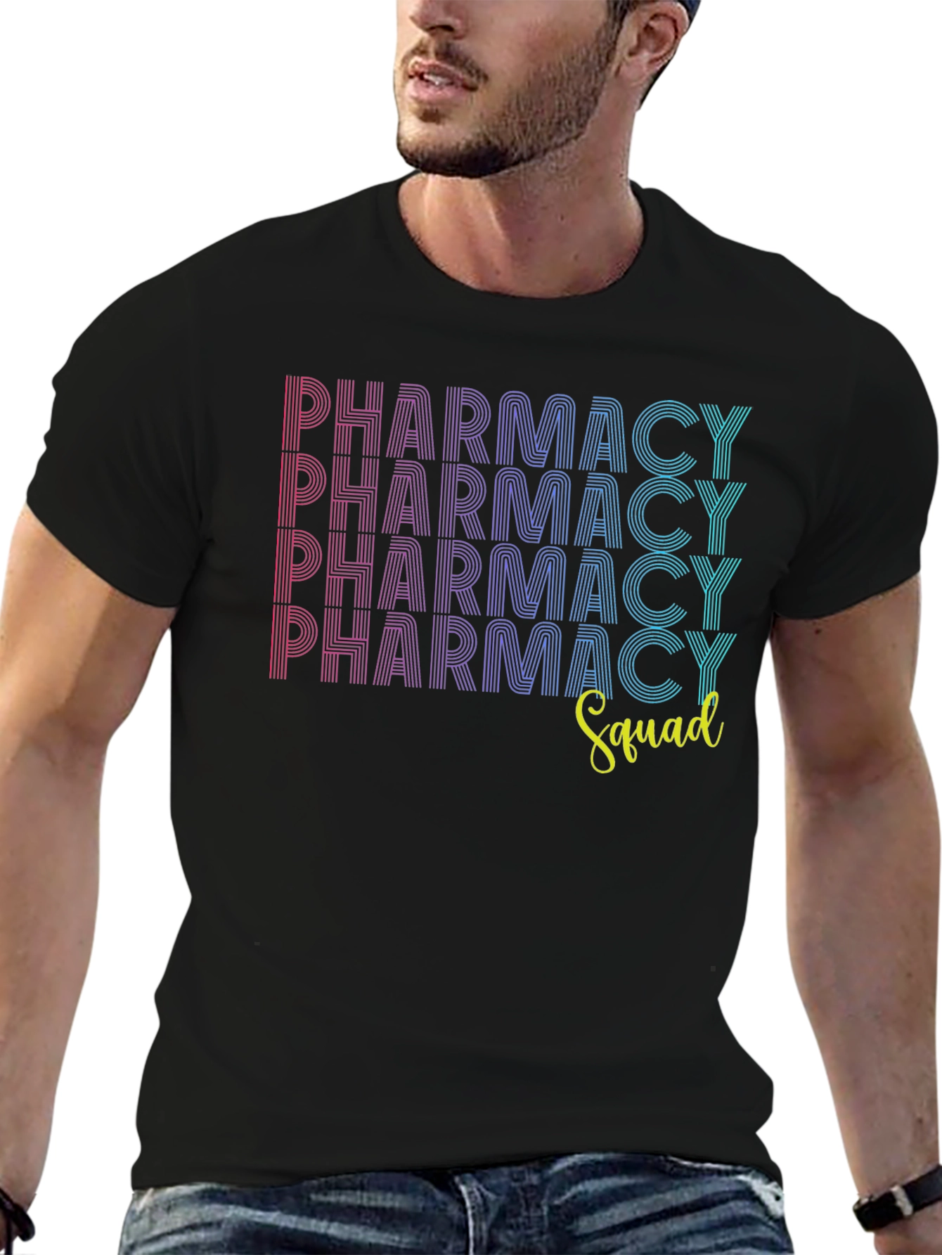 Black Pharmacy Squad Graphic Tee - Trendy & Comfortable view 6