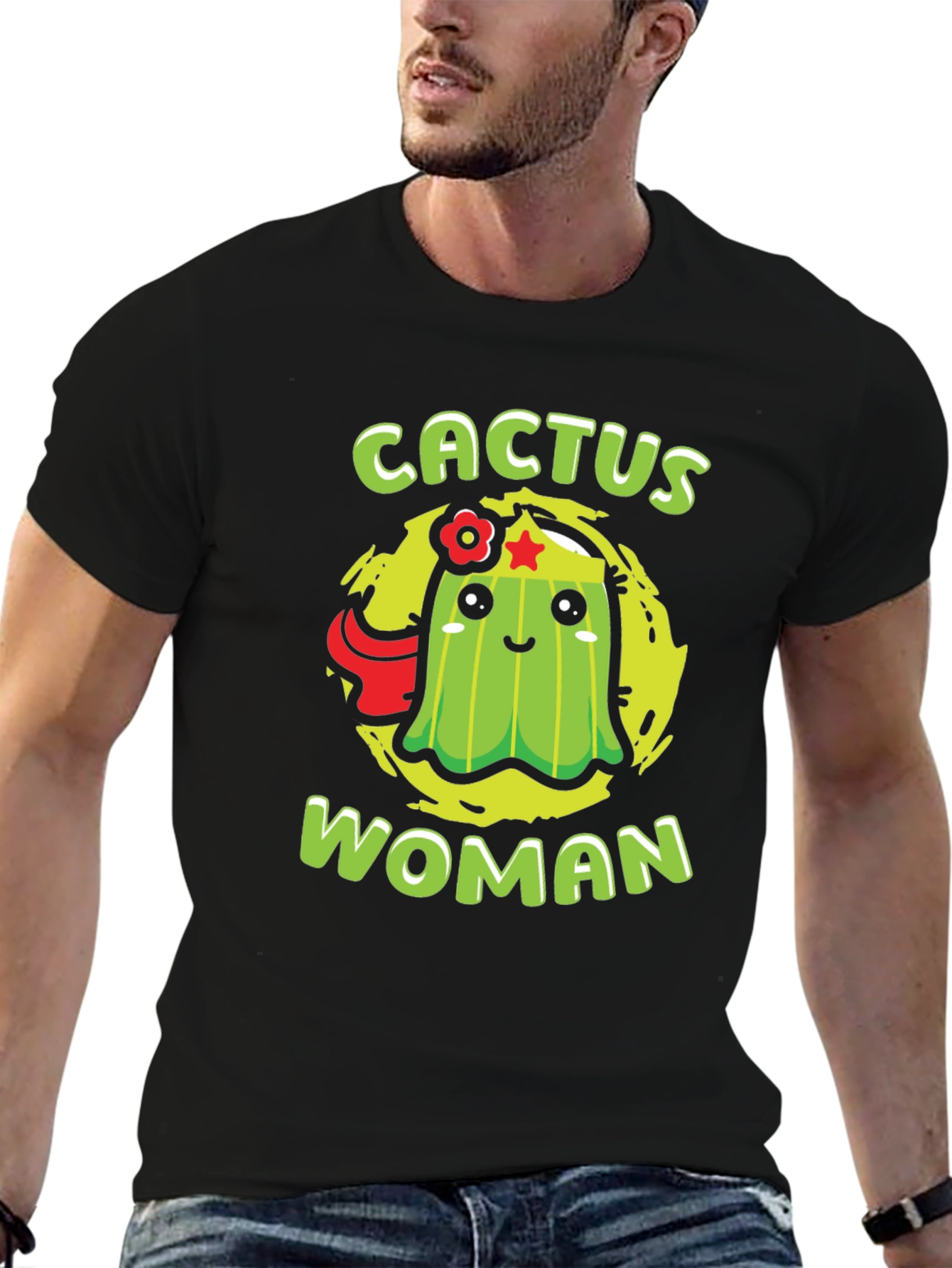 Cactus Woman Black T-Shirt - 6