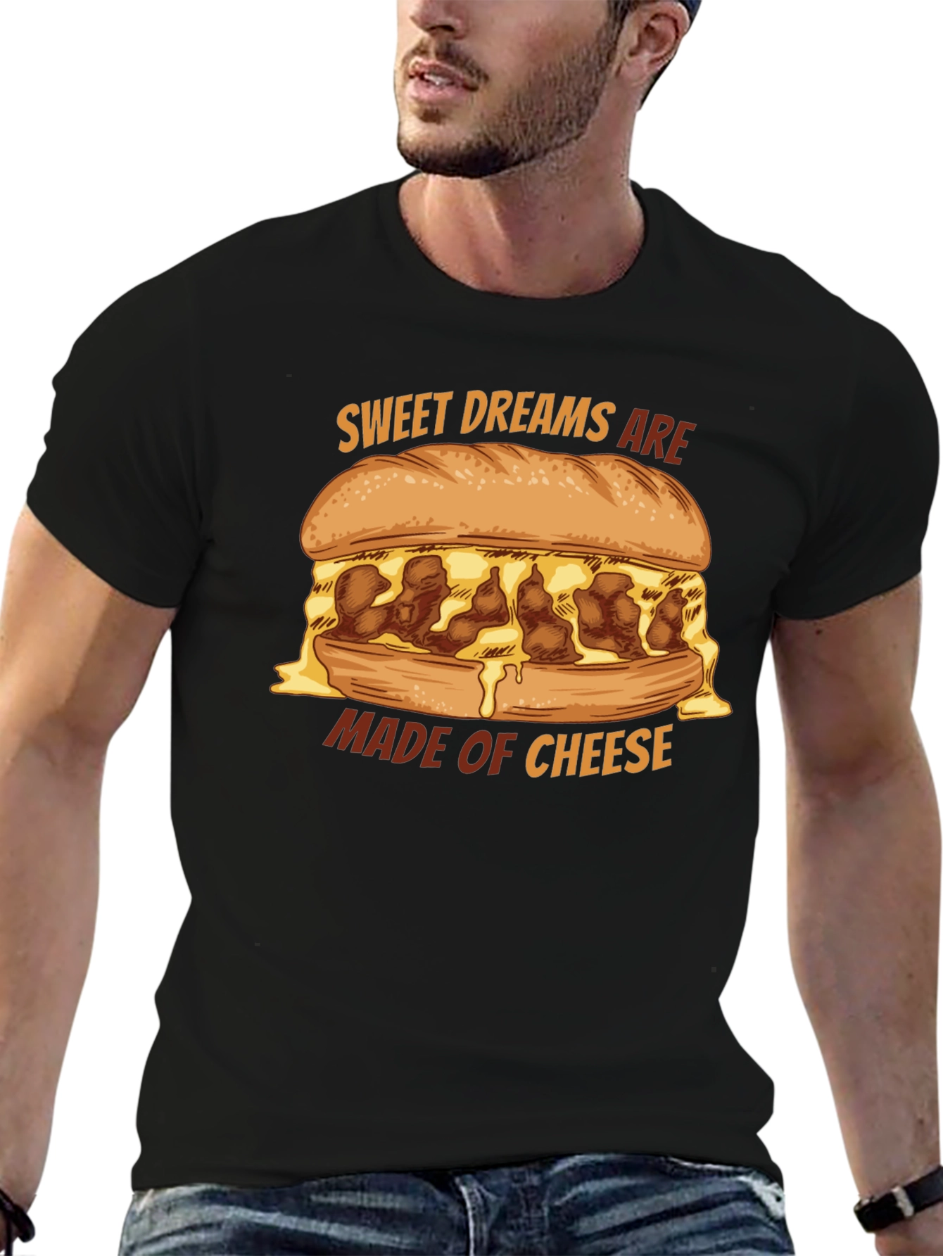 Black Sweet Dreams Are Made of Cheese T-Shirt view 6