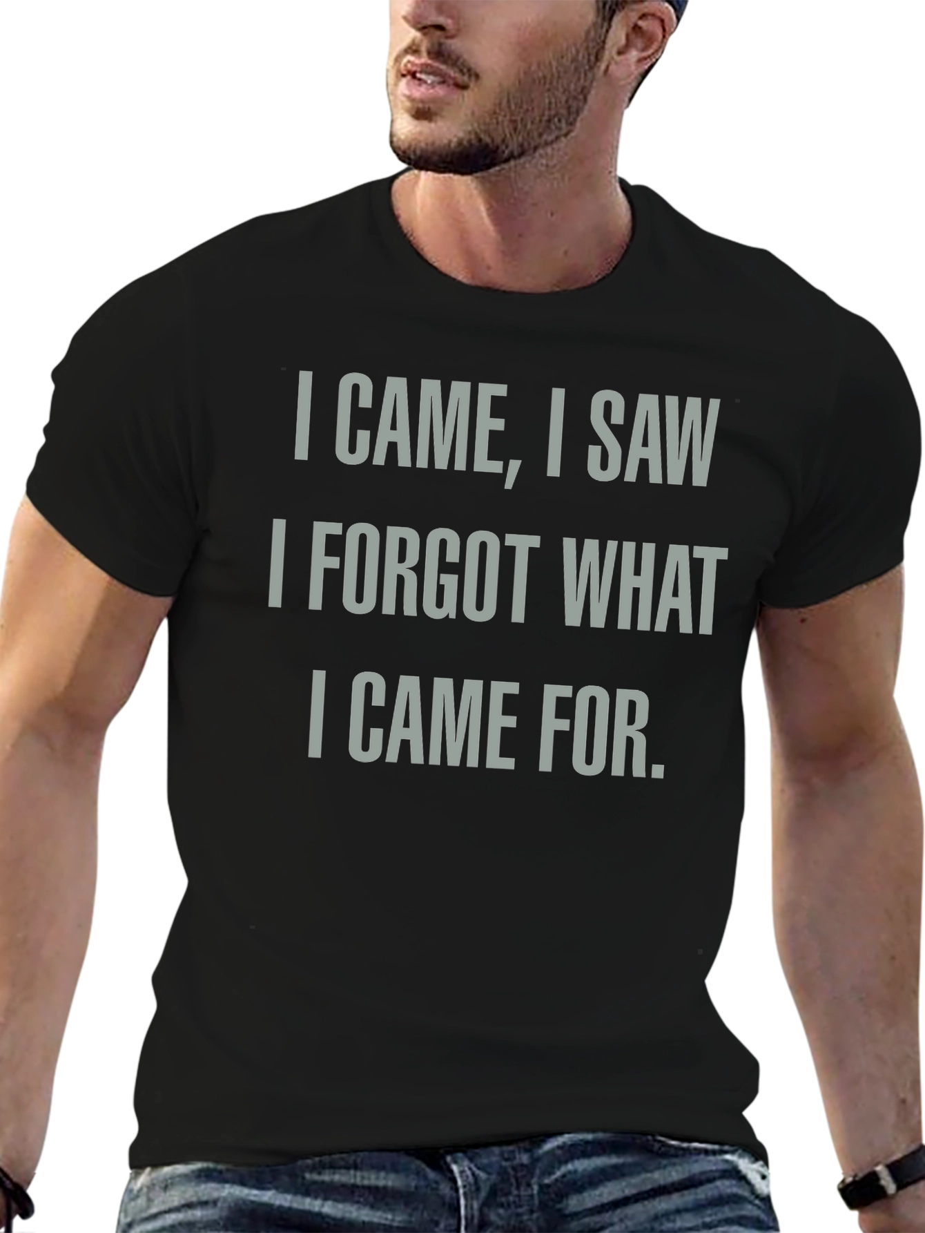 Black Funny I Came I Saw I Forgot T-Shirt view 6
