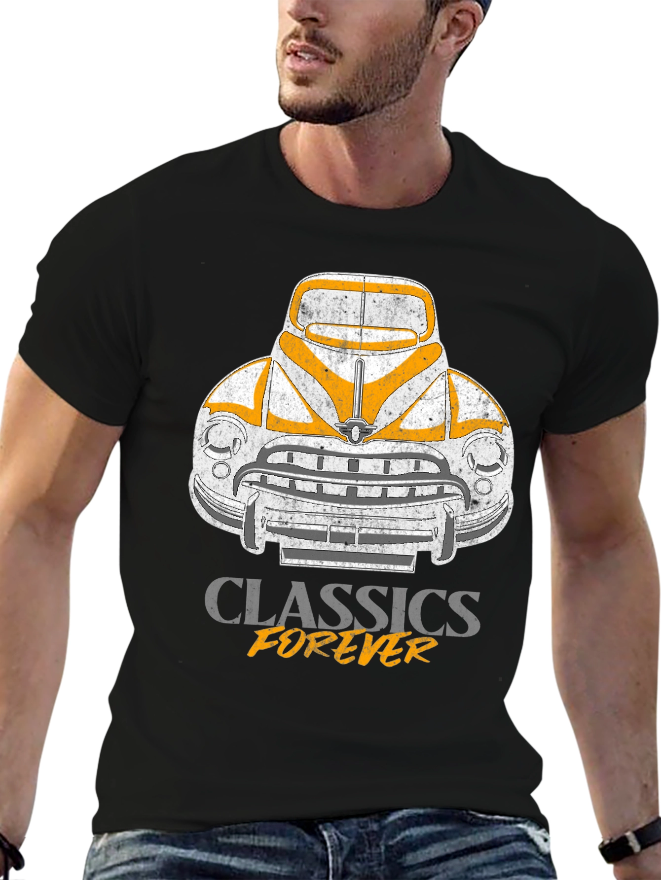 Black Classic Car Graphic T-Shirt - Forever in Style view 6