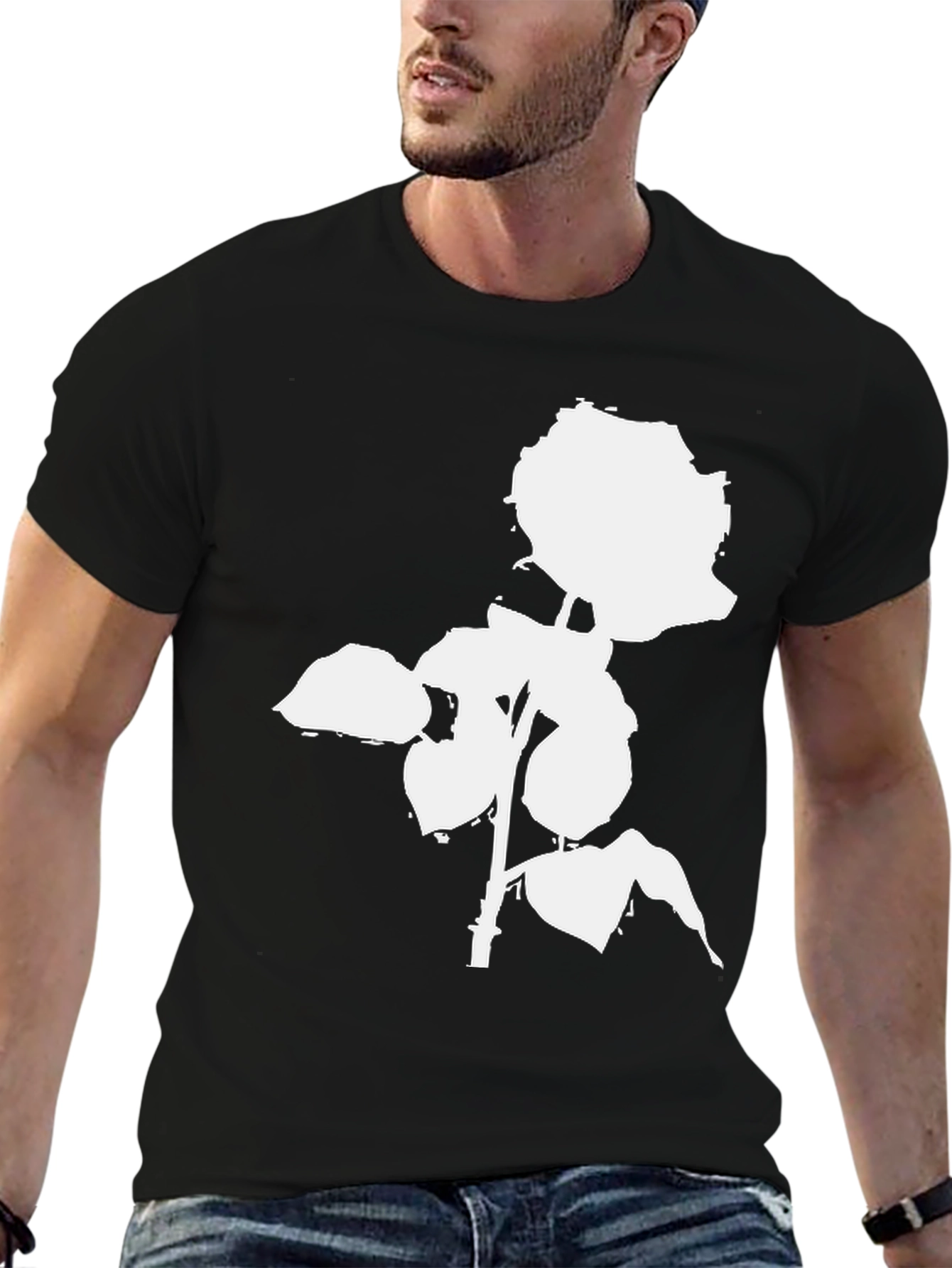 Black Rose Graphic T-Shirt - Bold Black Tee view 6