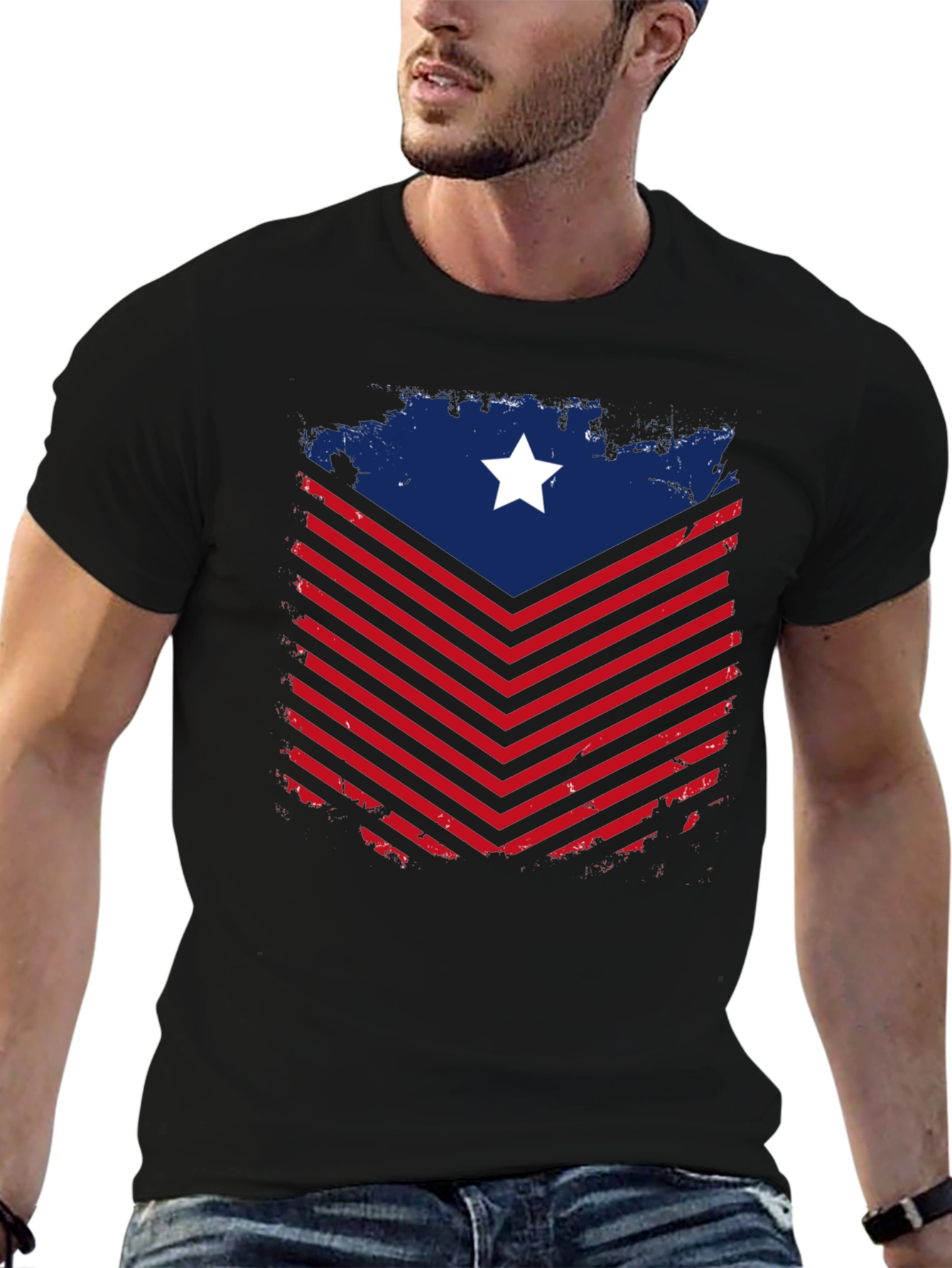 Black American Patriot Graphic Tee view 6