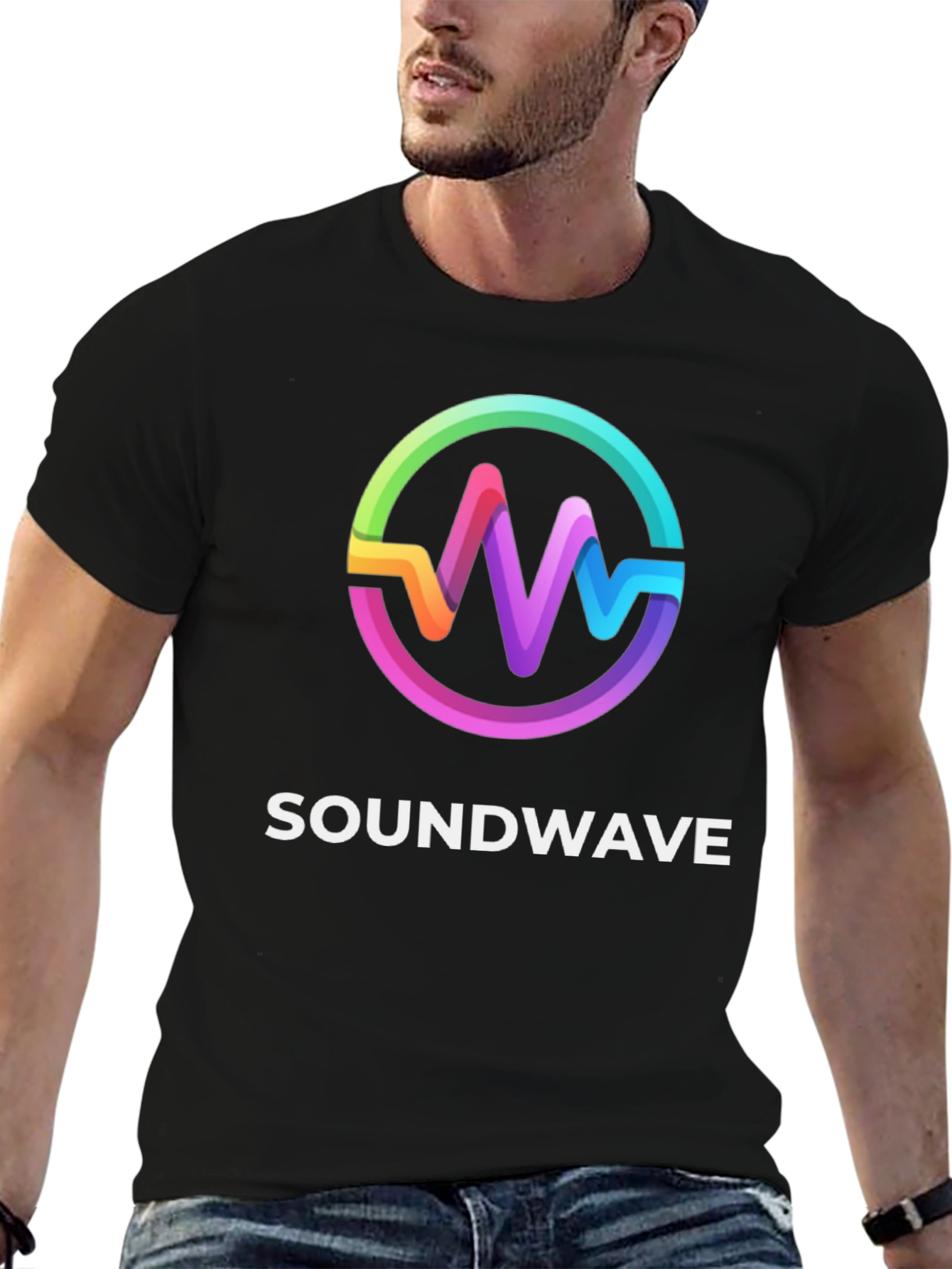 Black Soundwave Black Graphic Tee view 6