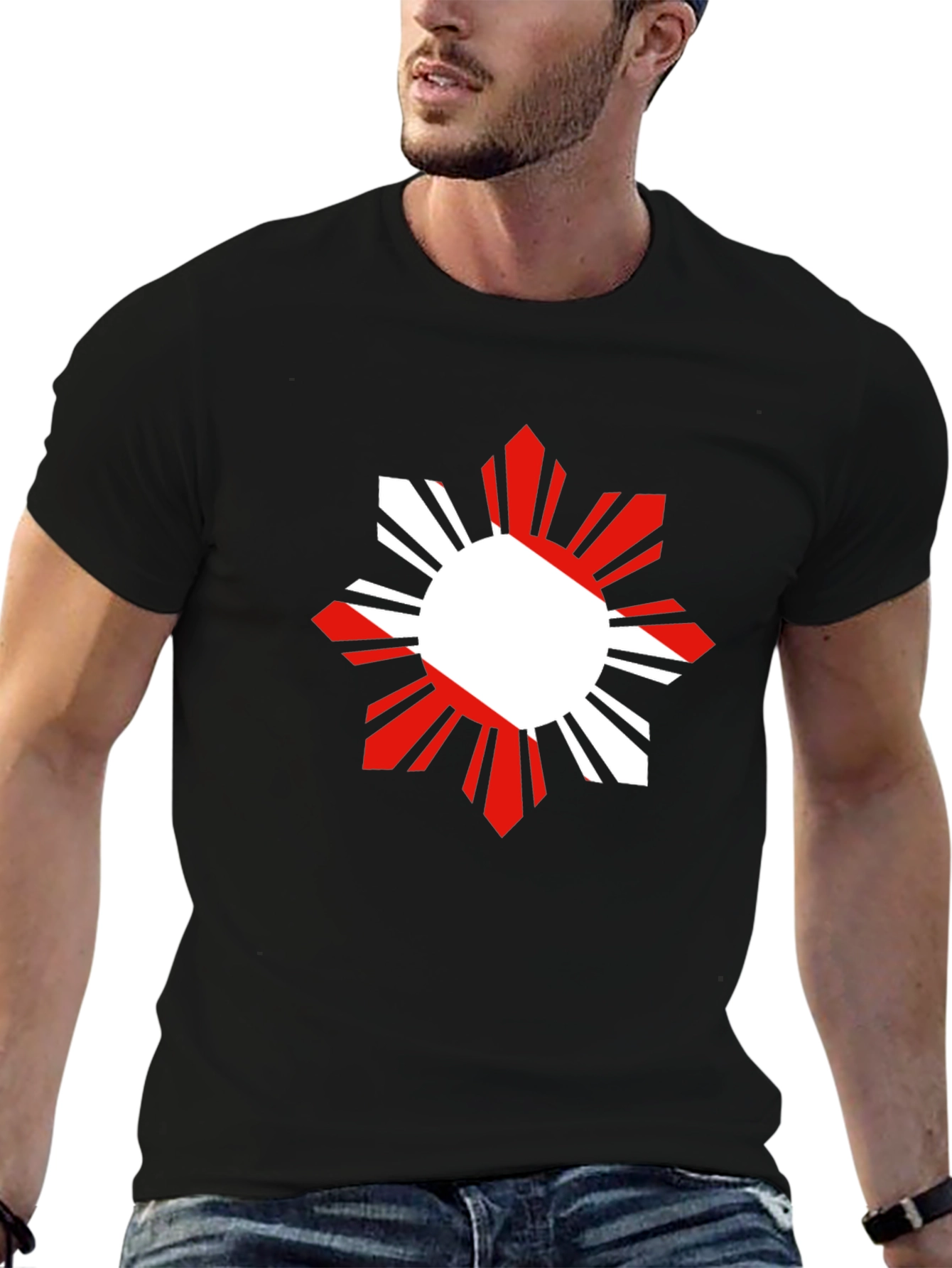 Black Filipino Sun Graphic Tee - Black view 6
