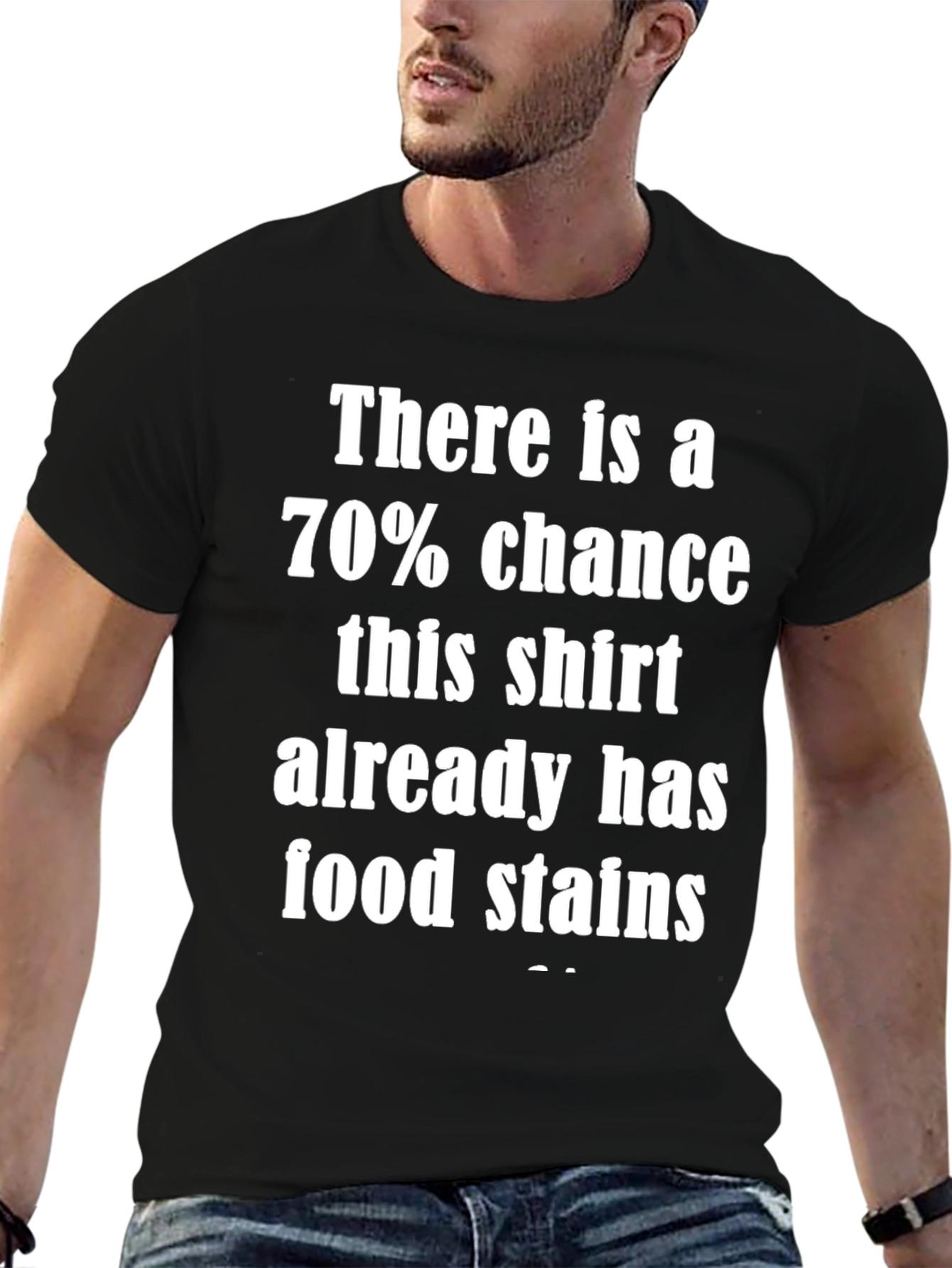 Black Humorous "Food Stains" Graphic Tee - Unisex view 6