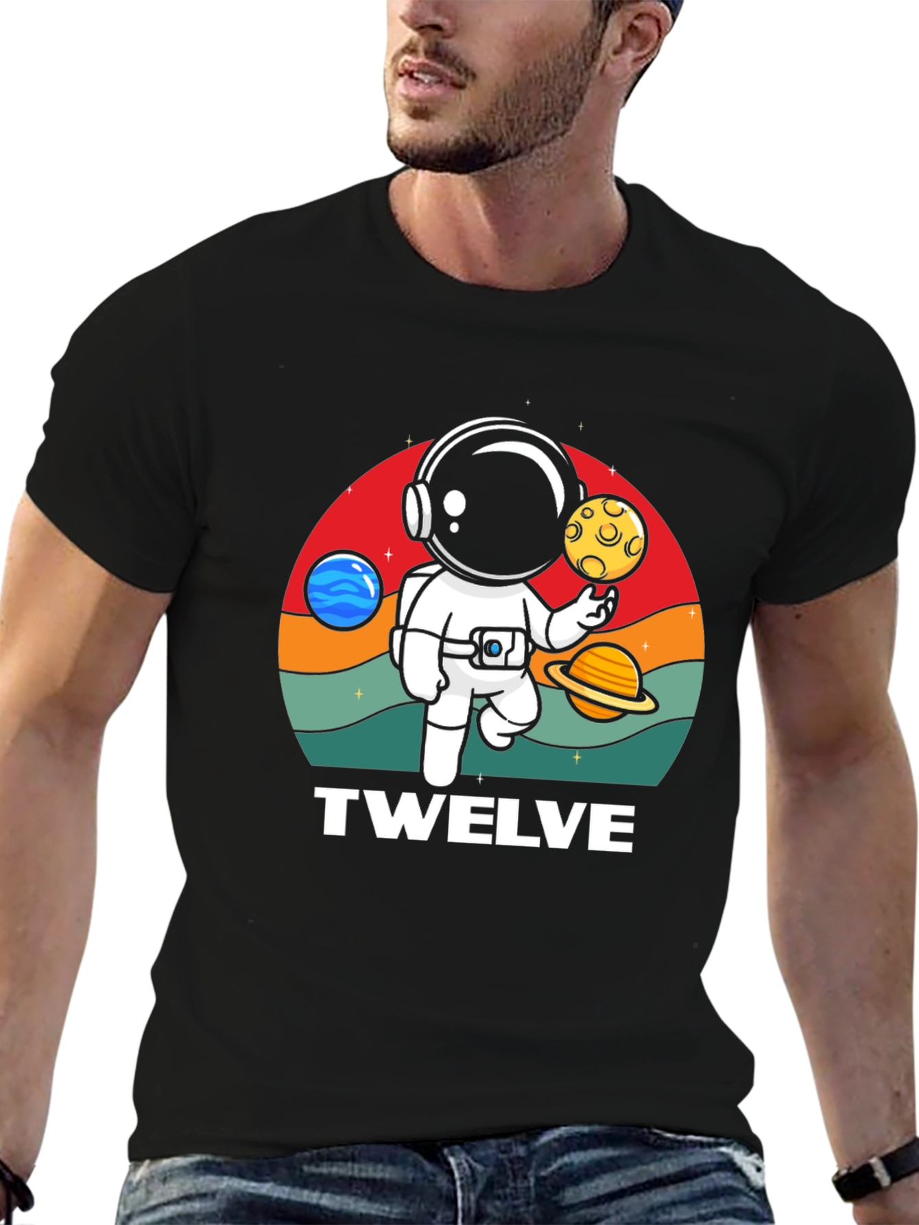 Black Astronaut Twelve Birthday Graphic Tee view 6